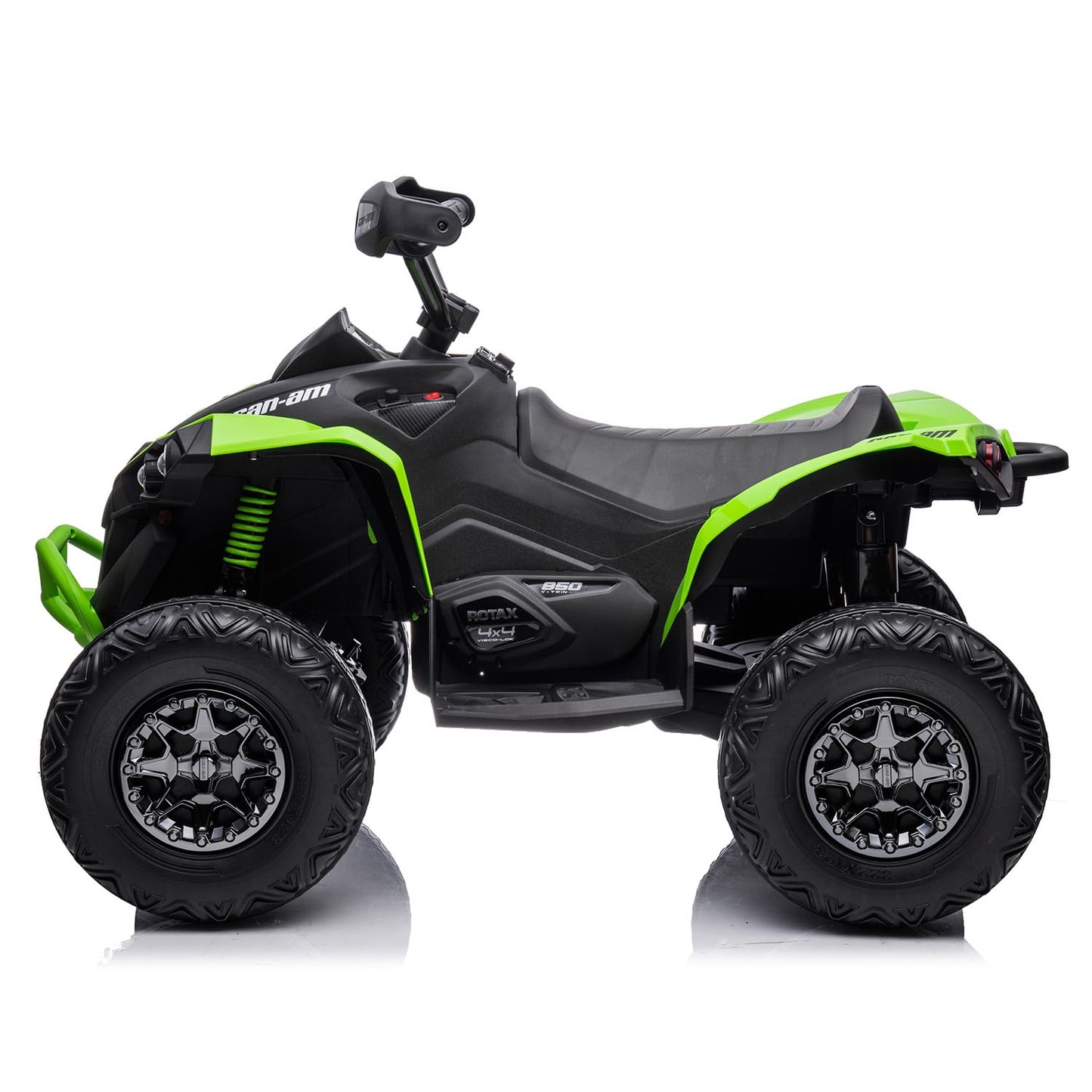 Garvee Ride - P Series: 12V Ride on Toy Car Bombardier Licensed BRP Can-am 4 Wheeler Quad Electric Vehicle, w/LED Lights, Spring Suspension, Bluetooth, Music, USB, Treaded Tires, White - Green