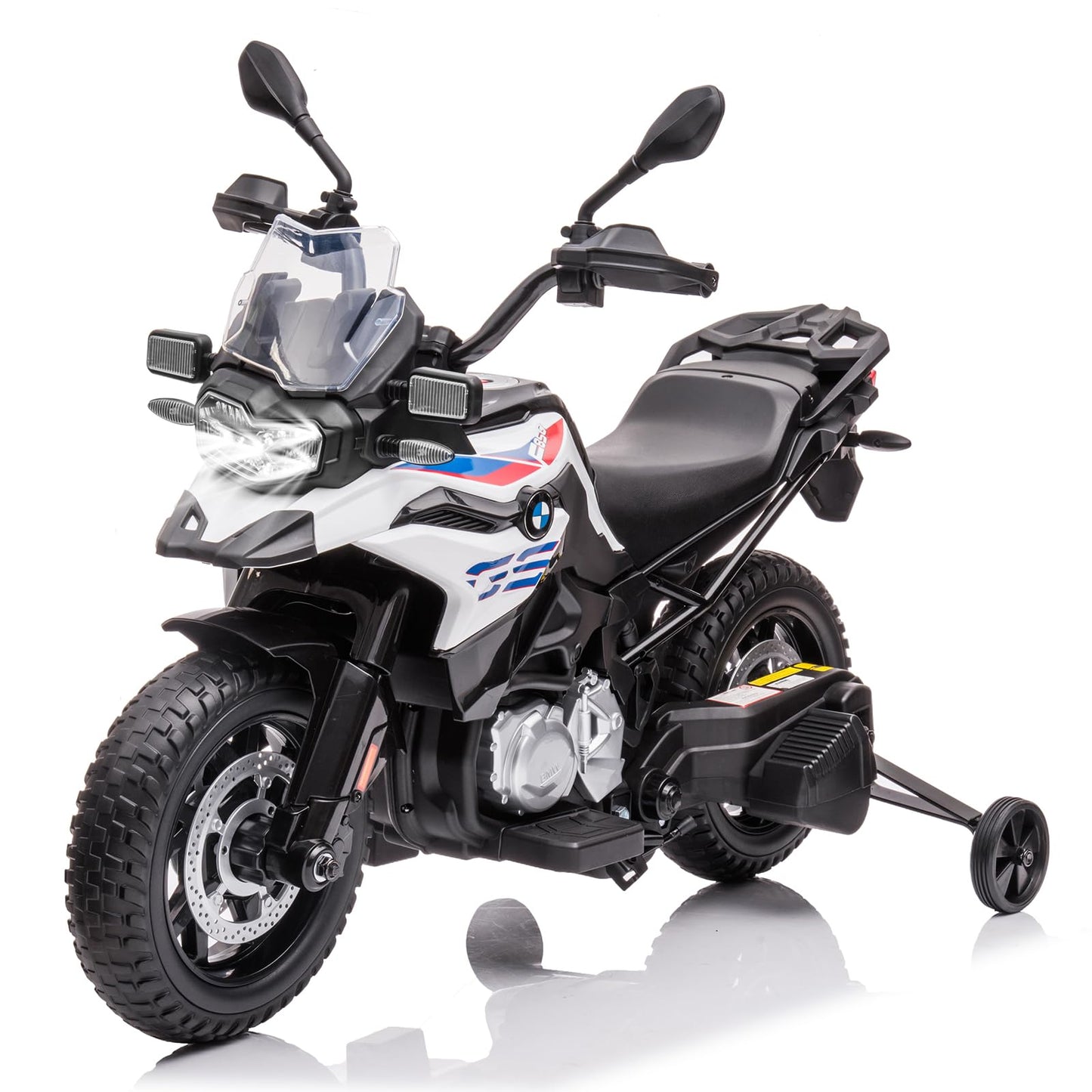 Garvee Ride - P Series: 12V 7AH Kids Motorcycle + Licensed BMW + High/Low Speed, EVA Tire + LED Headlights, Spring Suspension + Music, Storage + Boys and Girls