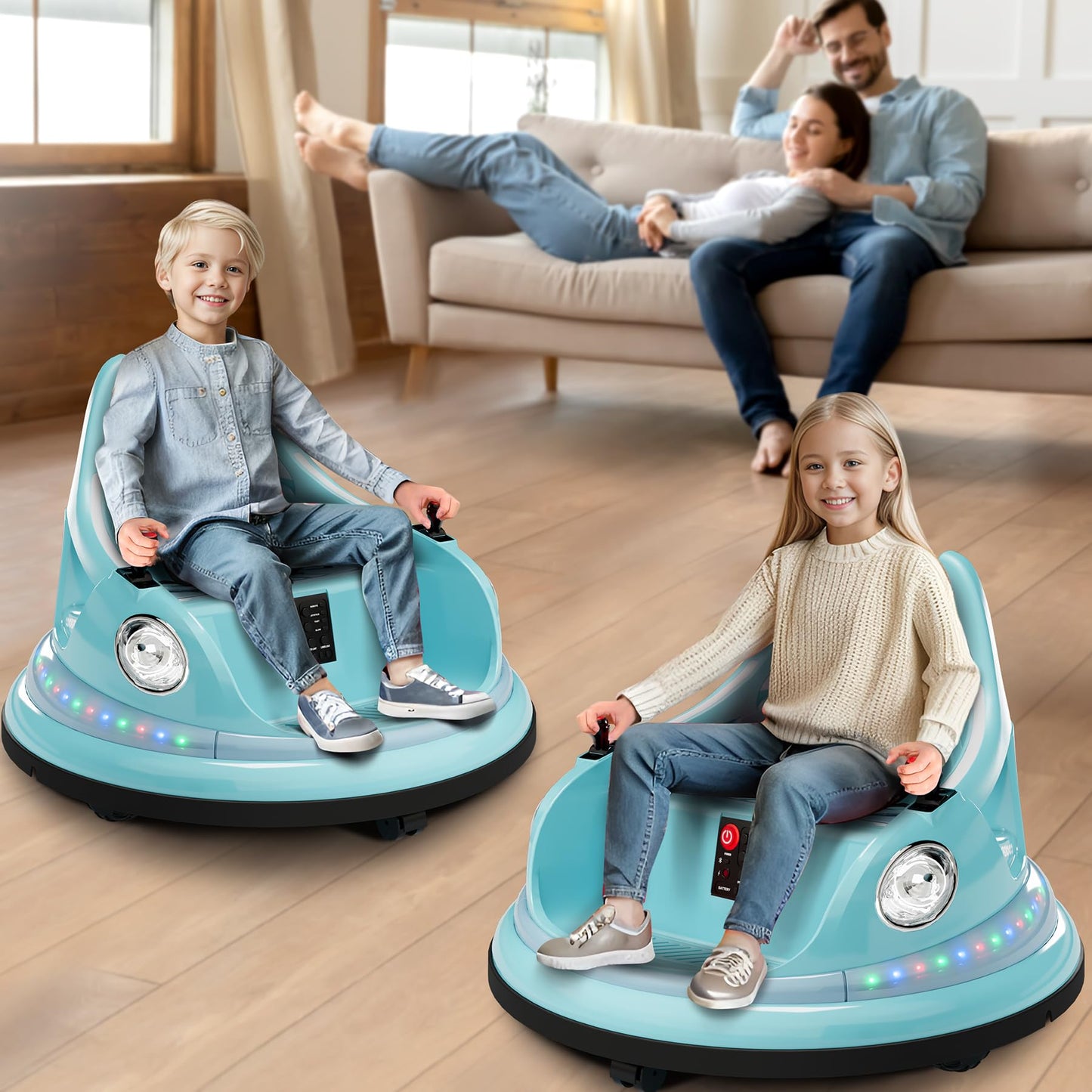 Garvee Ride - P Series: 12V Ride on Toddler Bumping Car W/Remote Control, LED Lights & 360 Degree Spin, ASTM Certified - Blue
