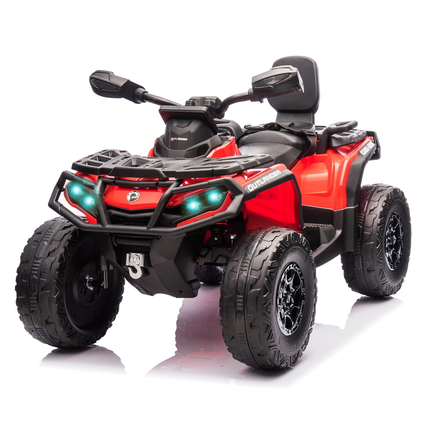 Garvee Ride - P Series: 12V Kids Ride On Electric ATV, 2 Leather Seater ATV Car for Kids, 27V Kids Ride On Toys with LED Headlights, Bluetooth & Music, Adjusted Speeds 2-4 MPH, Ride On Toys for Kids 3-8,Red
