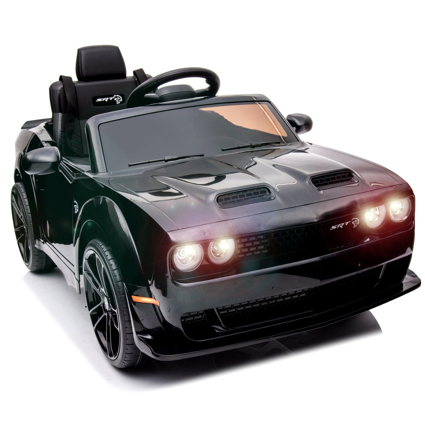 Garvee Ride - P Series: 12V Electric Vehicles Battery Powered with Remote Control, LED Lights, Bluetooth, MP3 for Boys Girls - Black