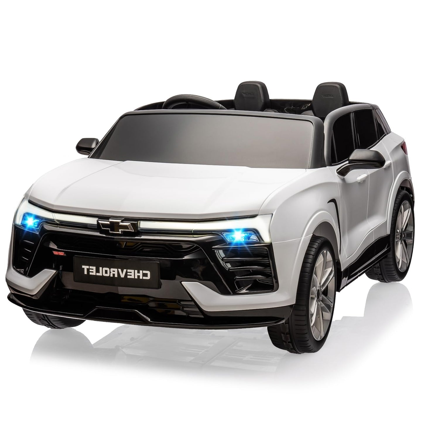 Garvee Ride - P Series: 24V 2-Seater Chevrolet Blazer Kids Car with Remote Control, Bluetooth - White