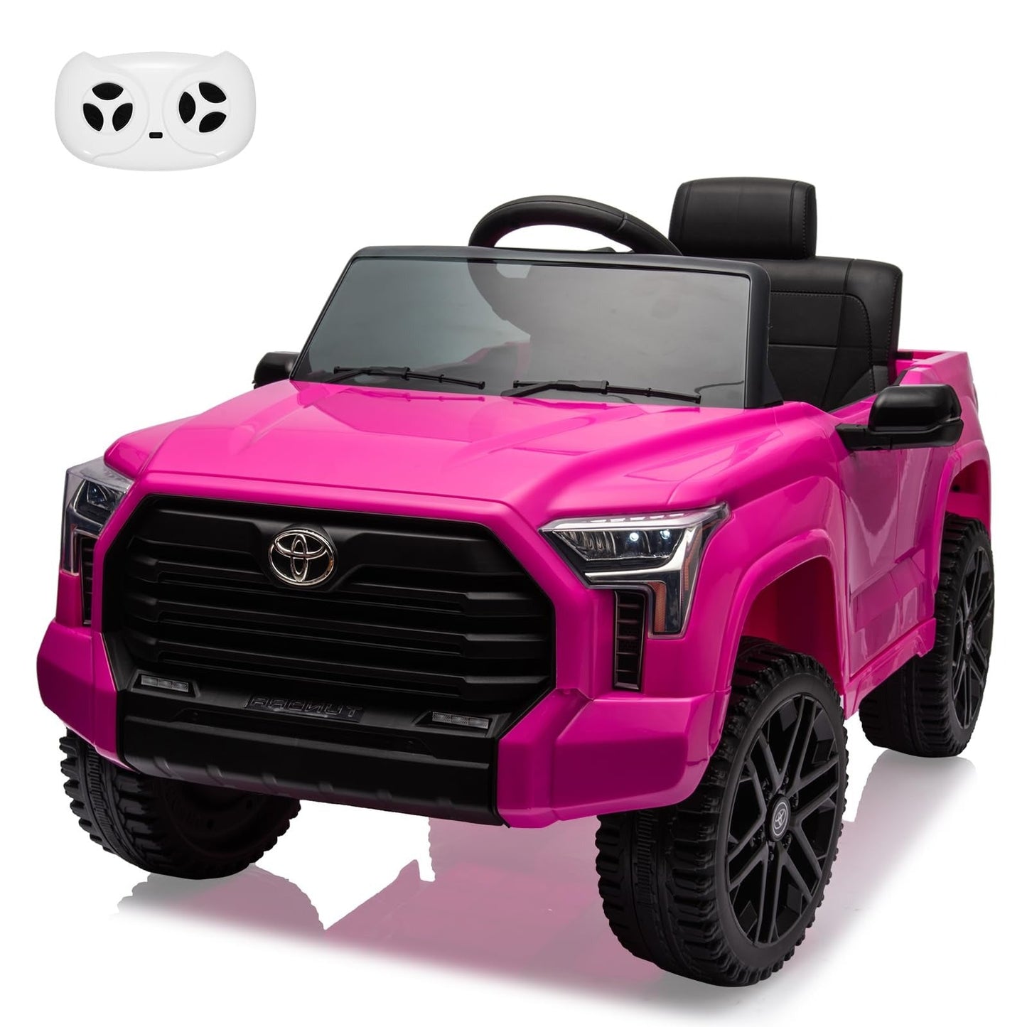 Garvee Ride - P Series: 12V Ride on Car For Kids Age 3+ , Licensed Toyota, with Remote Control, MP3, LED Lights, Suspension System, Double Doors, Safety Belt, Ride On Toys for Boys Girls - Rose