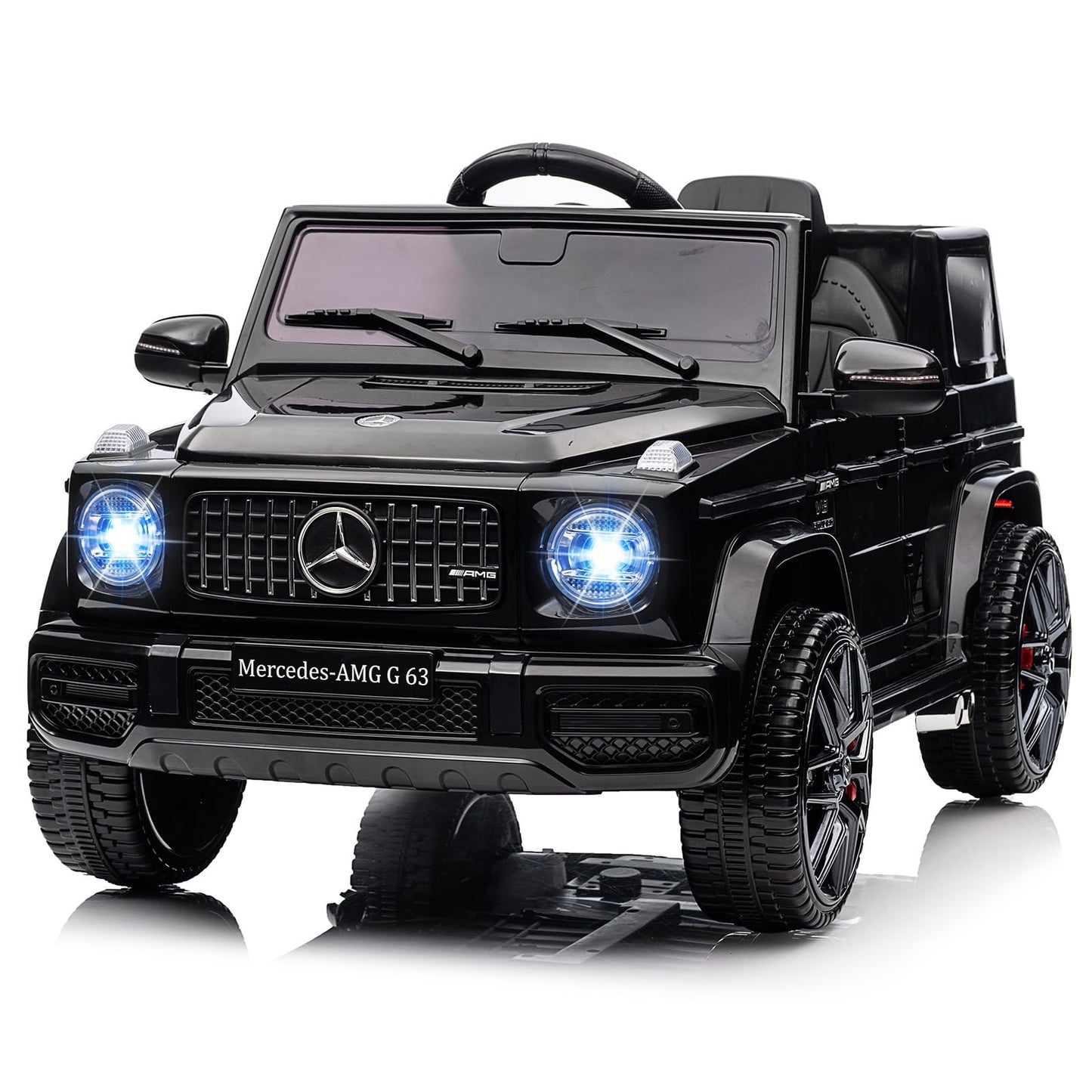 Garvee Ride P Series 12V Mercedes-Benz G63 Ride-On: Remote Control, Suspension, Soft Start, LED, Bluetooth, Music, 2x25W Motors - Black