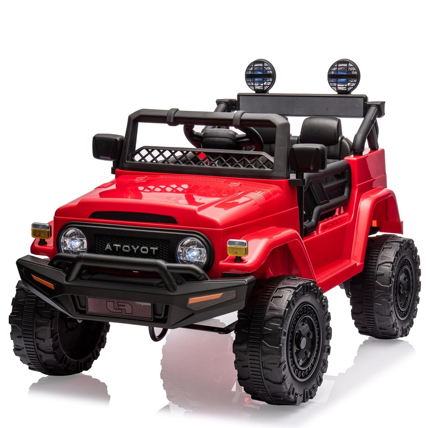 Garvee Ride - P Series: 12V Ride on Car for Kids, Licensed Toyota Ride on Truck, Battery Powered Electric Kids Car with Remote Control, Music, LED Lights, Suspension System, Double Doors, Safety Belt,Ride On Toy - Red