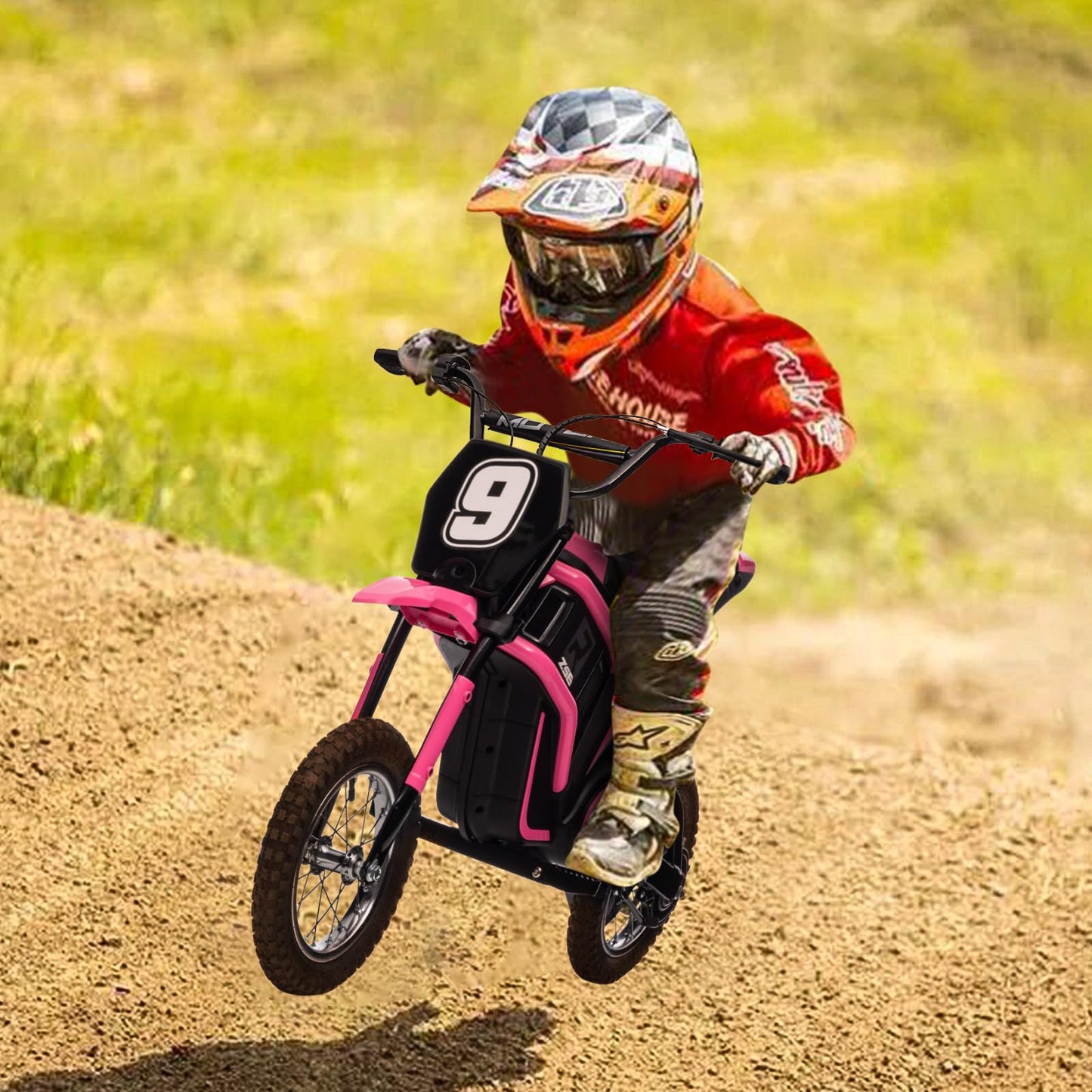 Garvee Ride - T Series: 24V-10A 350W Ride On Electric Dirt Bike For Kids Ages 13+, 14.29MPH, 3-Speed - Pink-9