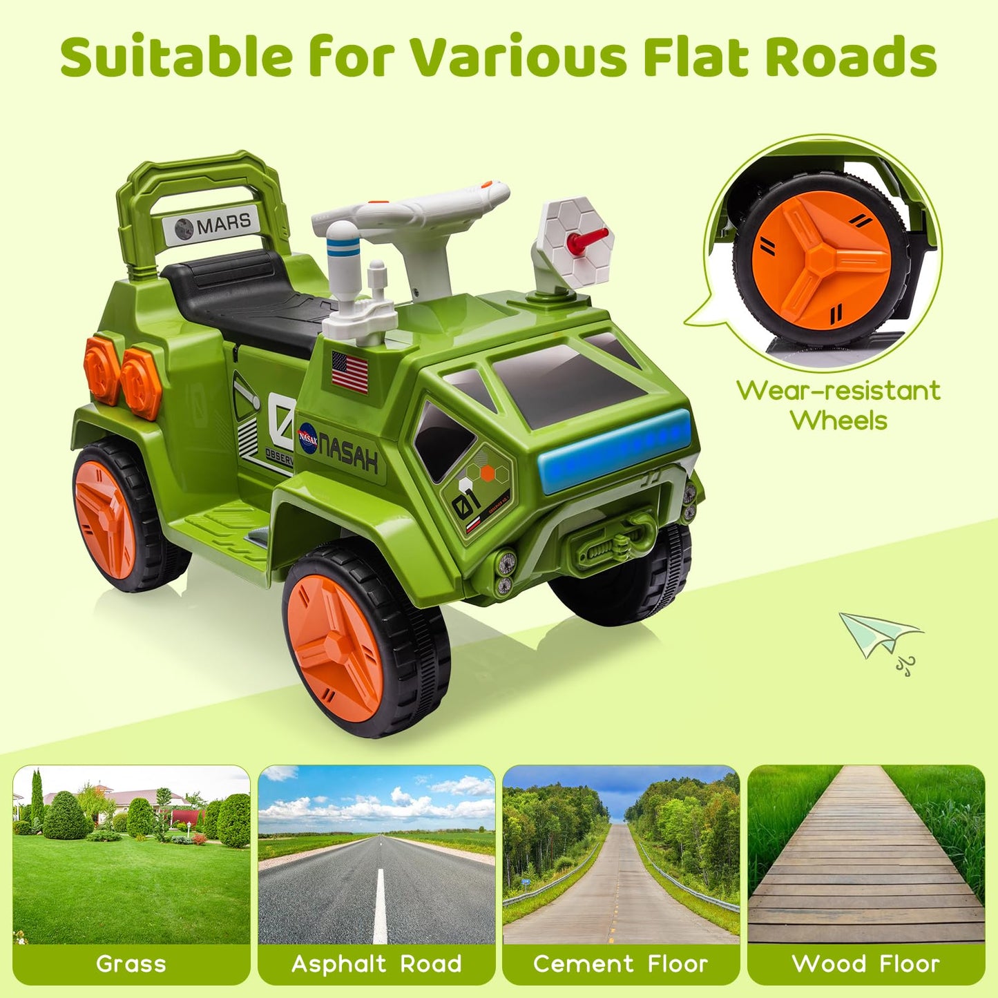 Garvee Ride - P Series: 6V Electric Toddlers Car, with Flash Lights, Music, Easy Control, for Indoor/Outdoor Use, Ride on Toy for Kids