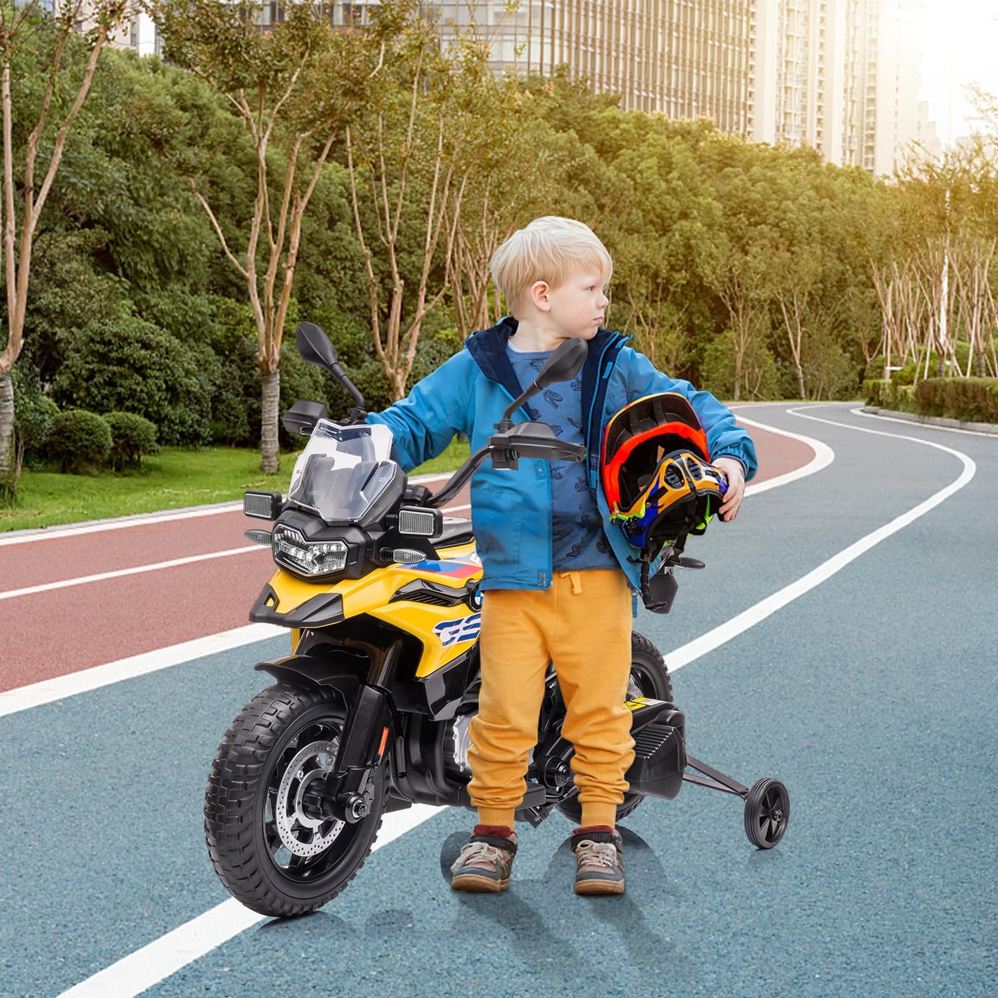 Garvee Ride - P Series: 12V 7AH Kids Motorcycle + Licensed BMW + High/Low Speed & EVA Tire + LED Headlights + Spring Suspension + Music + Boys and Girls