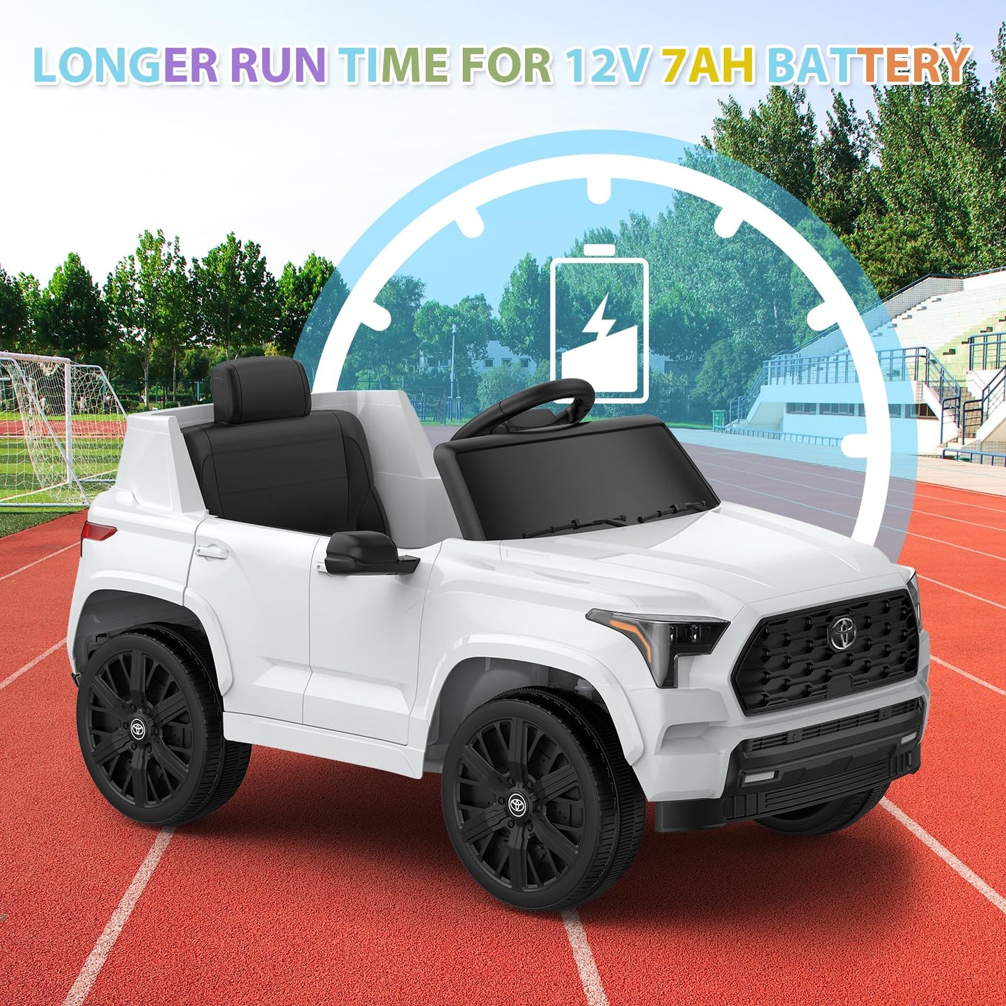 Garvee Ride on Truck Car 12V Battery Powered Kids Electric Vehicles, Licensed Toyota Kid Cars, Ride on Toys with Remote Control, Spring Suspension, LED Lights, Music, 3 Speeds