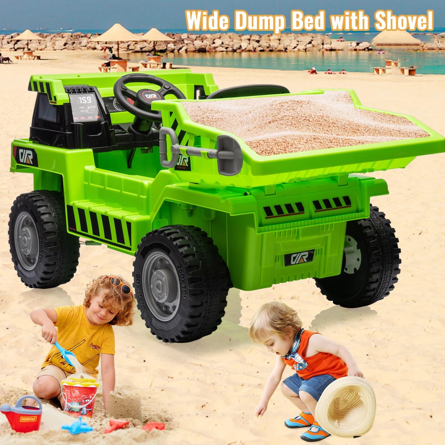 Garvee Ride - P Series: 12V Electric Bed Remote Control Shovel USB MP3 Music Battery Indicator Green