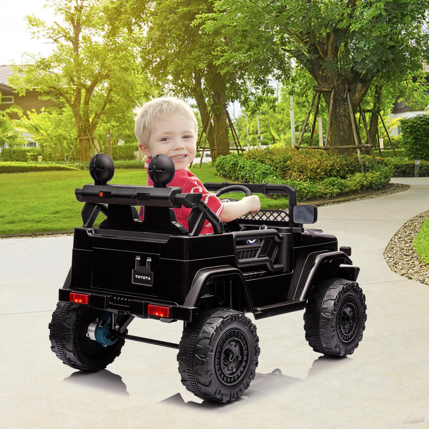 Garvee Ride - P Series: 12V Ride-On Truck for Kids: Remote Control, Battery Powered Electric Car, Music, LED Lights, Suspension System, Double Doors, Safety Belt, Ride-On Toy
