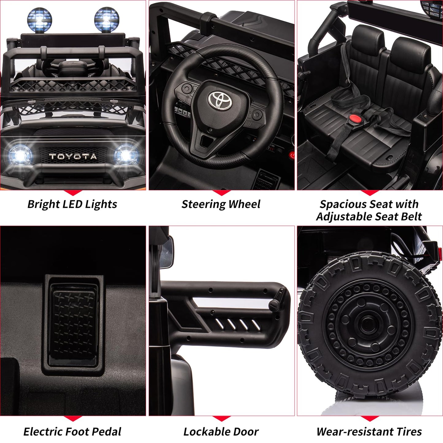 Garvee Ride - P Series: 12V Ride-On Truck for Kids: Remote Control, Battery Powered Electric Car, Music, LED Lights, Suspension System, Double Doors, Safety Belt, Ride-On Toy