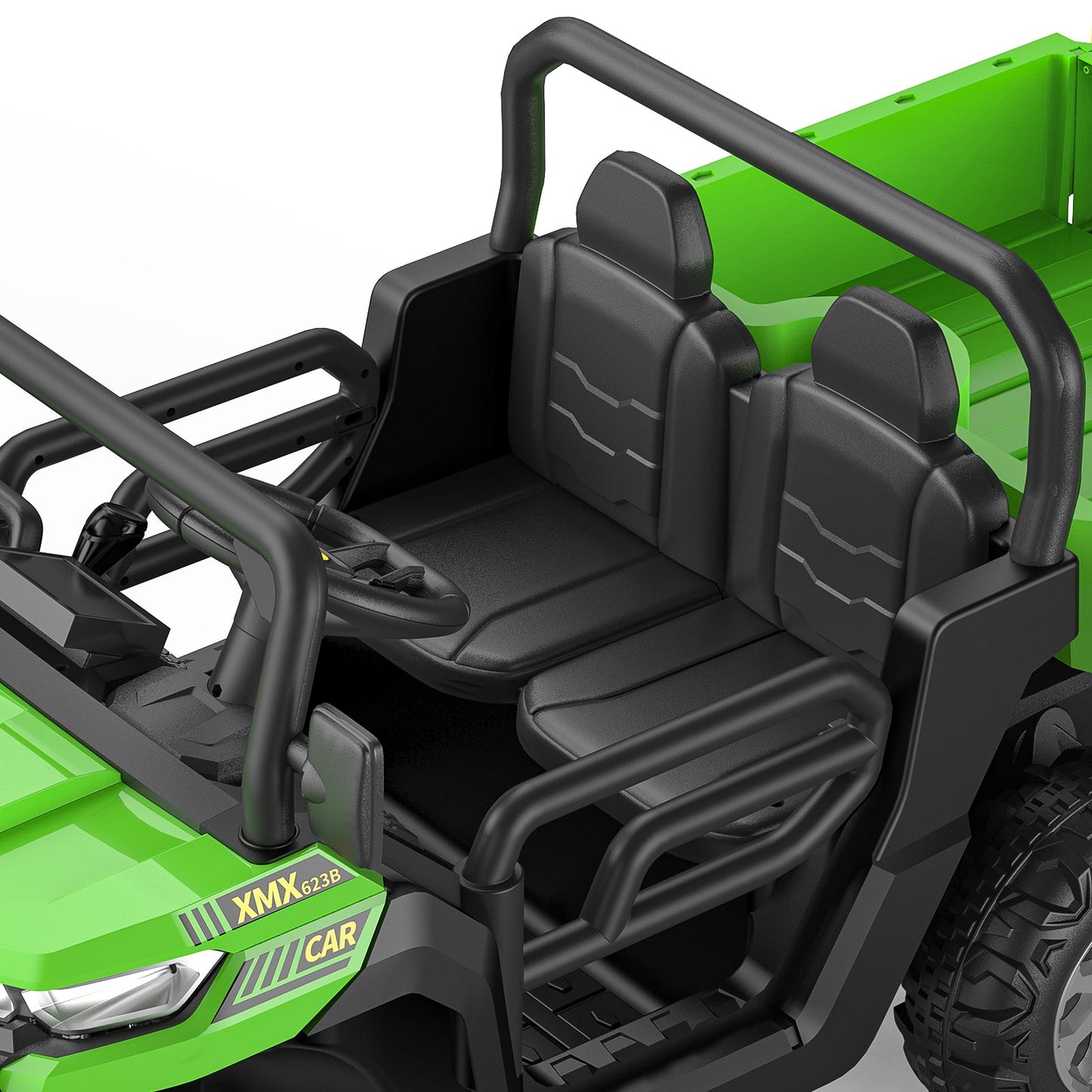 Garvee Ride - P Series: 2-Seater Ride on Car,6X6 24V Kids Ride On Dump Truck with Remote Control Electric Utility Vehicles UTV Battery Powered 6 Wheeler, for 3 years and up - Green