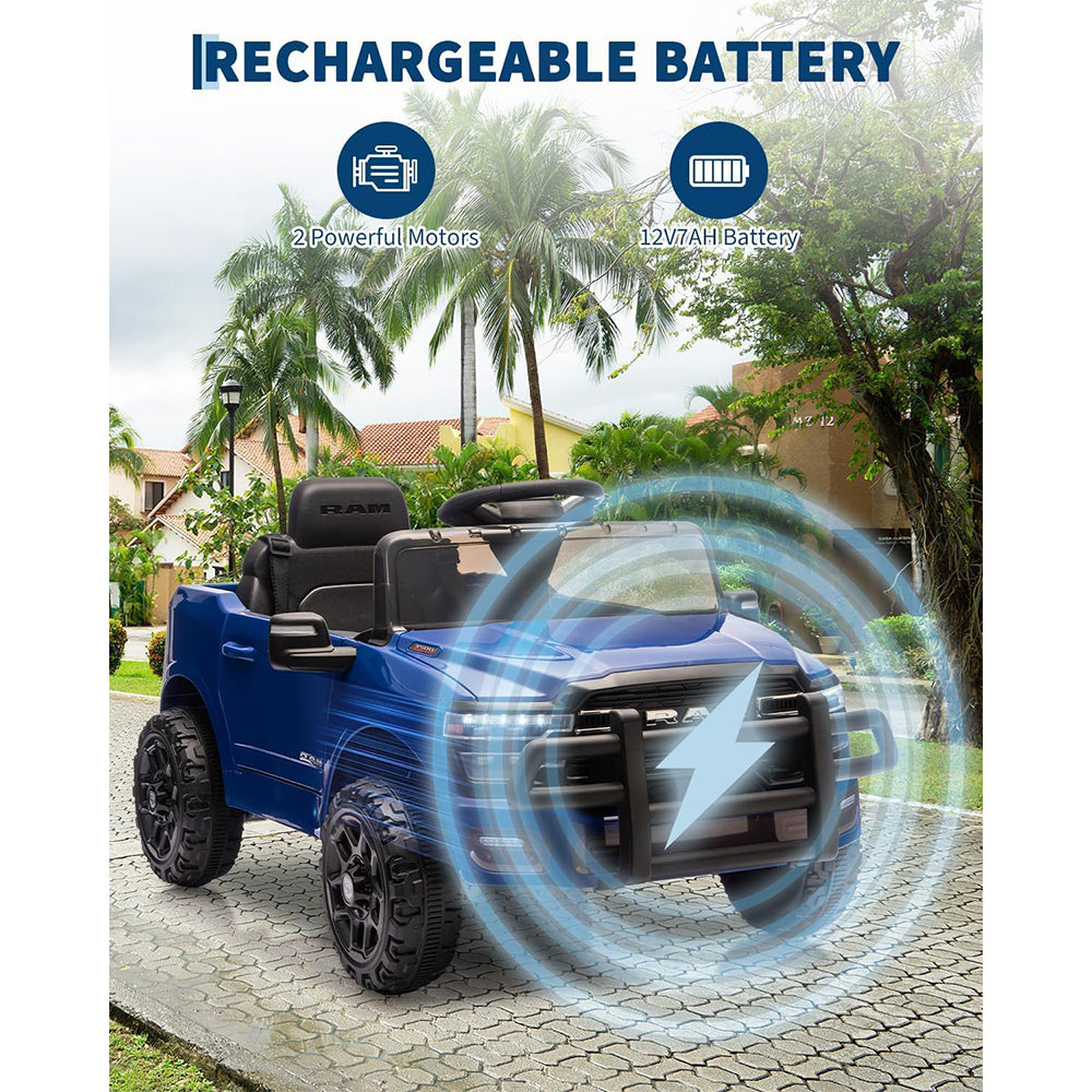 Garvee Ride On Pickup Truck Car 12V Battery Powered Electric Vehicle with Remote Control & Suspension System, Double Doors, Seat Belt, LED Lights, Music - Kids Outdoor Toy