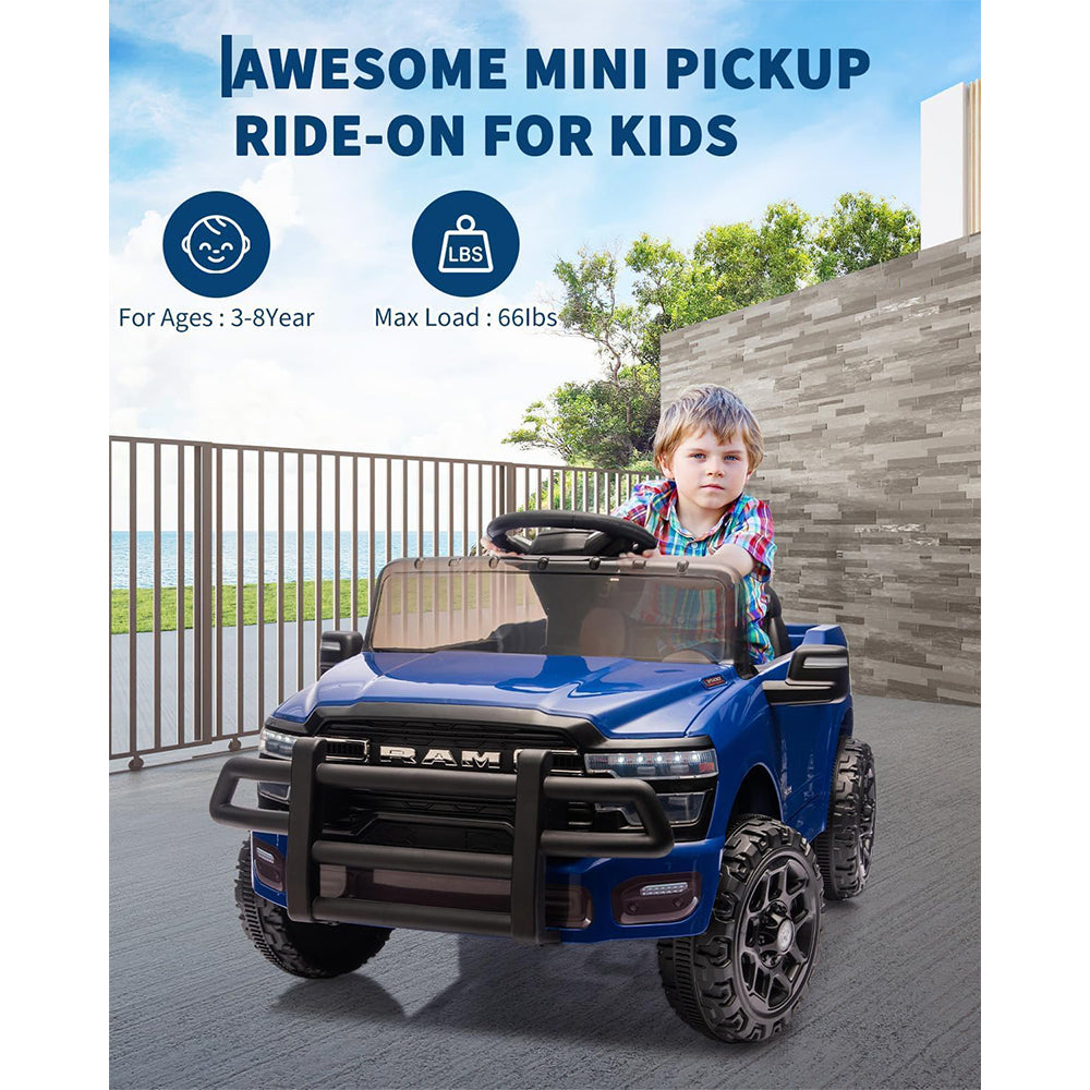 Garvee Ride On Pickup Truck Car 12V Battery Powered Electric Vehicle with Remote Control & Suspension System, Double Doors, Seat Belt, LED Lights, Music - Kids Outdoor Toy