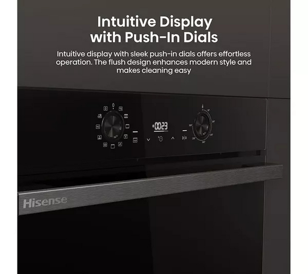 Hisense BI622ABPGUK Hi4 59.5cm Built In Plug & Play Electric Single Steam Oven Jet Black