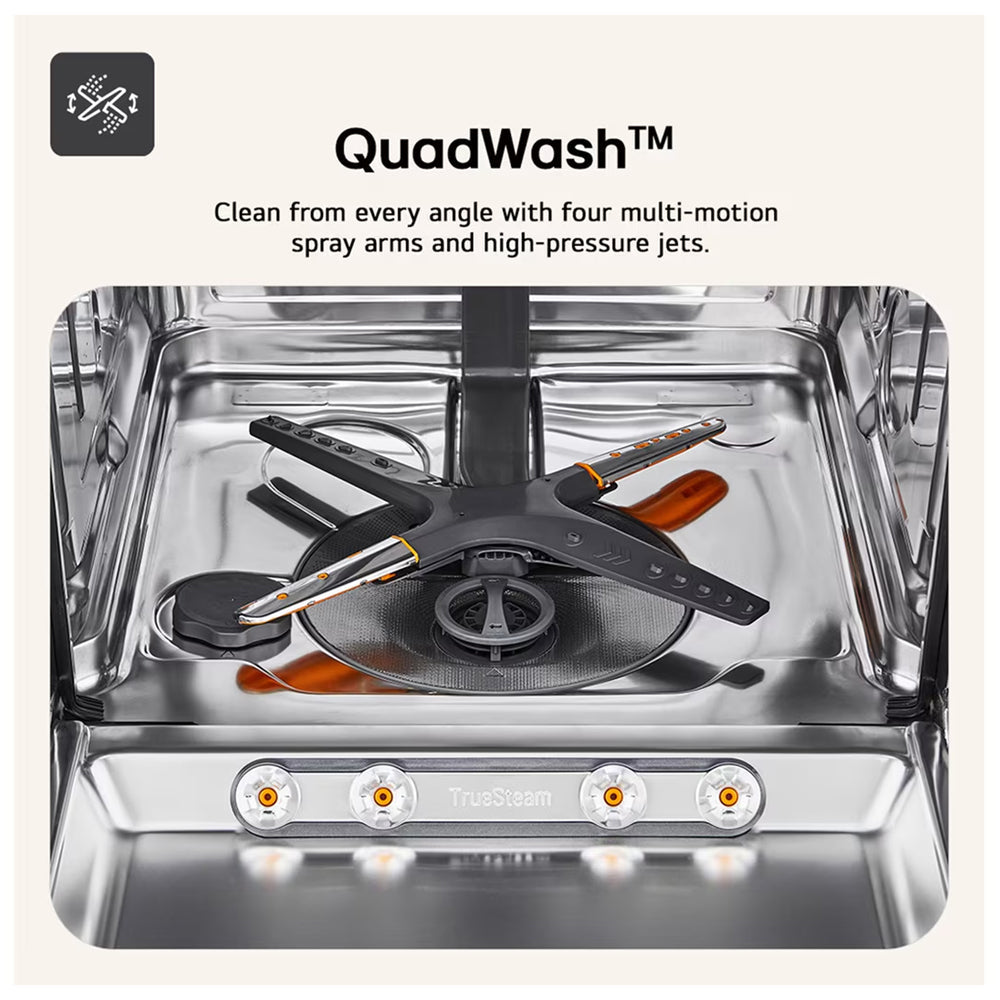 LG DB273TX QuadWash WiFi Connected Full Size Integrated Dishwasher 14 Place Settings