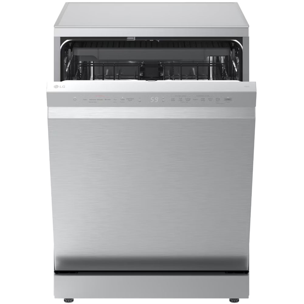 LG DF273FVS TrueSteam QuadWash WiFi Connected Full Size Freestanding Dishwasher 14 Place Settings Silver