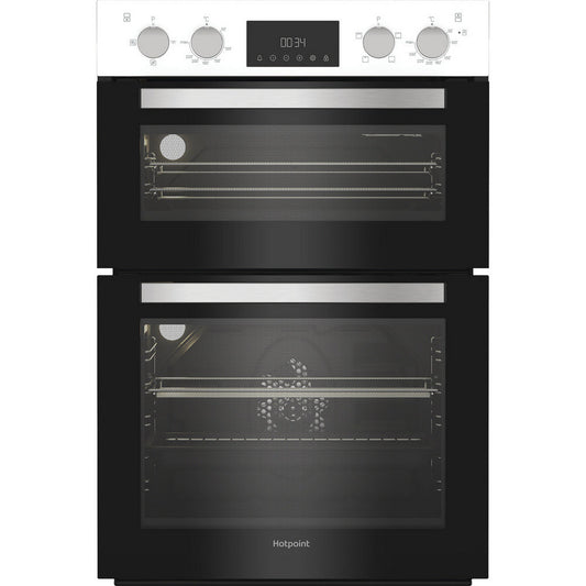 Hotpoint DIH10DW Built In Electric Double Oven with Enamel Liners White