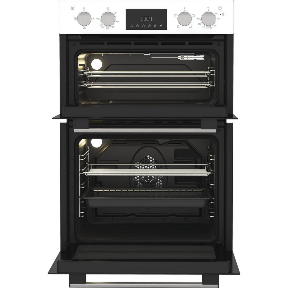 Hotpoint DIH10DW Built In Electric Double Oven with Enamel Liners White