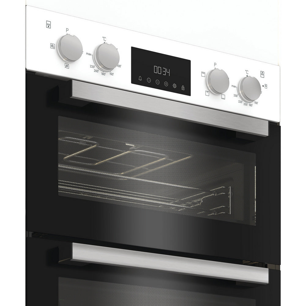 Hotpoint DIH10DW Built In Electric Double Oven with Enamel Liners White