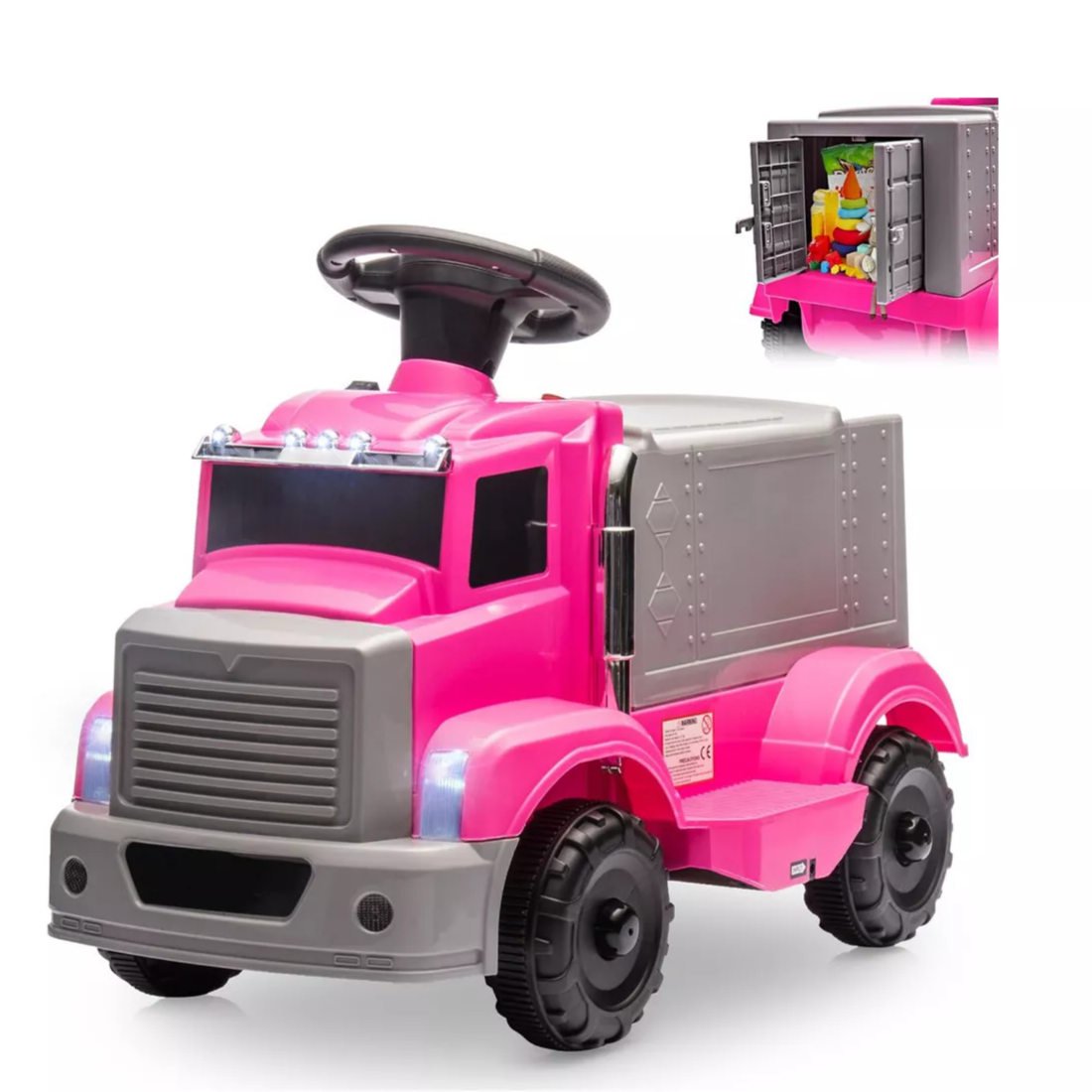 Garvee Ride - P Series: 6V Ride On Truck Toy for Kids Ages 3+ | Electric Dump Truck with Rechargeable Battery, Music & Storage | Indoor/Outdoor 4-Wheeler with Treaded Tires | Ergonomic Seat & Rubber Handle (4.5Ah)