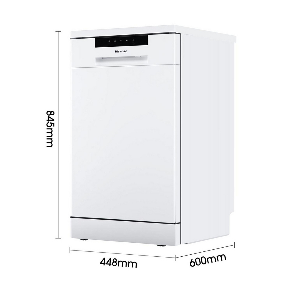 Hisense Hi4 HS523E15WUK Freestanding Slimline Dishwasher 10 Place Settings White