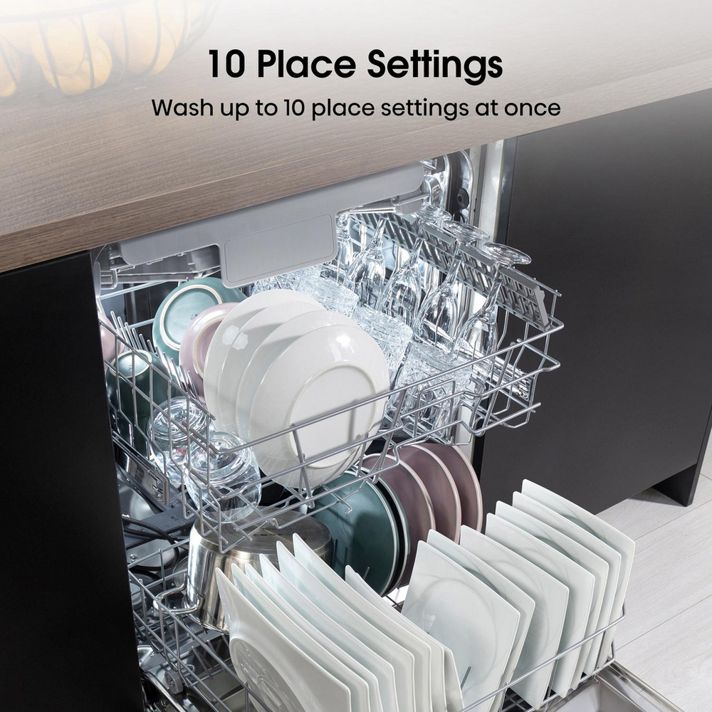 Hisense Hi4 HS523E15WUK Freestanding Slimline Dishwasher 10 Place Settings White