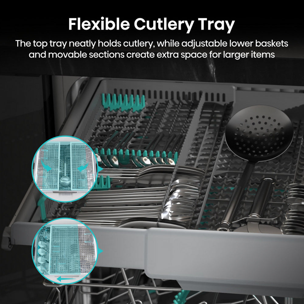 Hisense Hi6 HV16AUK Full-Size Fully Integrated Dishwasher 16 Place Settings