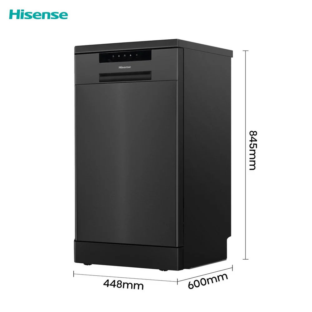 Hisense HS523E15BUK Slimline Freestanding Dishwasher 10 Place Settings Black - E Rated
