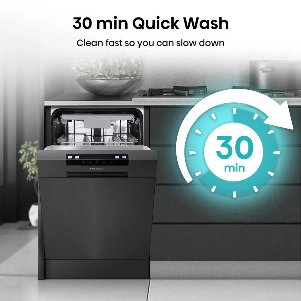 Hisense HS523E15BUK Slimline Freestanding Dishwasher 10 Place Settings Black - E Rated
