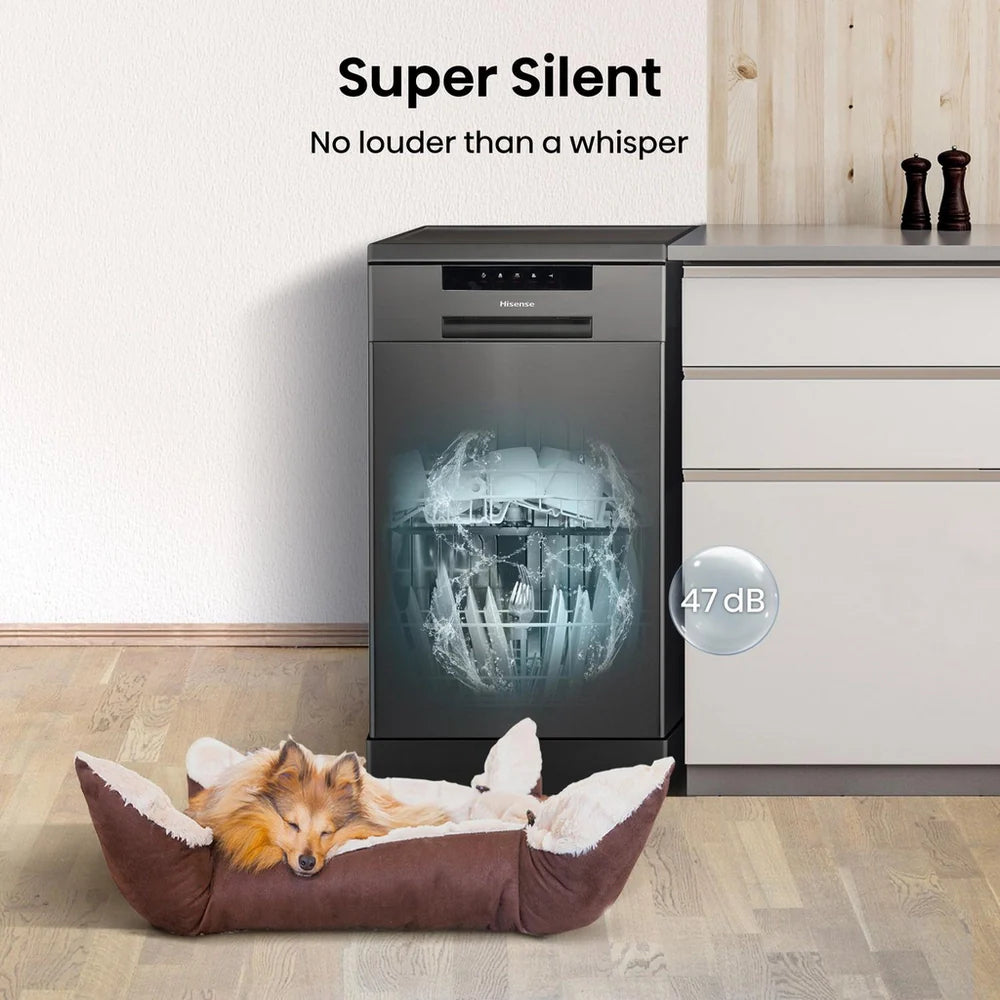 Hisense HS523E15BUK Slimline Freestanding Dishwasher 10 Place Settings Black - E Rated