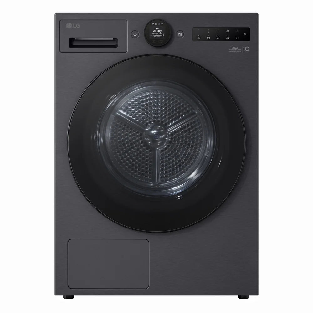 LG RHX7010TBB AI Dry 10kg Dual Inverter Heat Pump Tumble Dryer Black