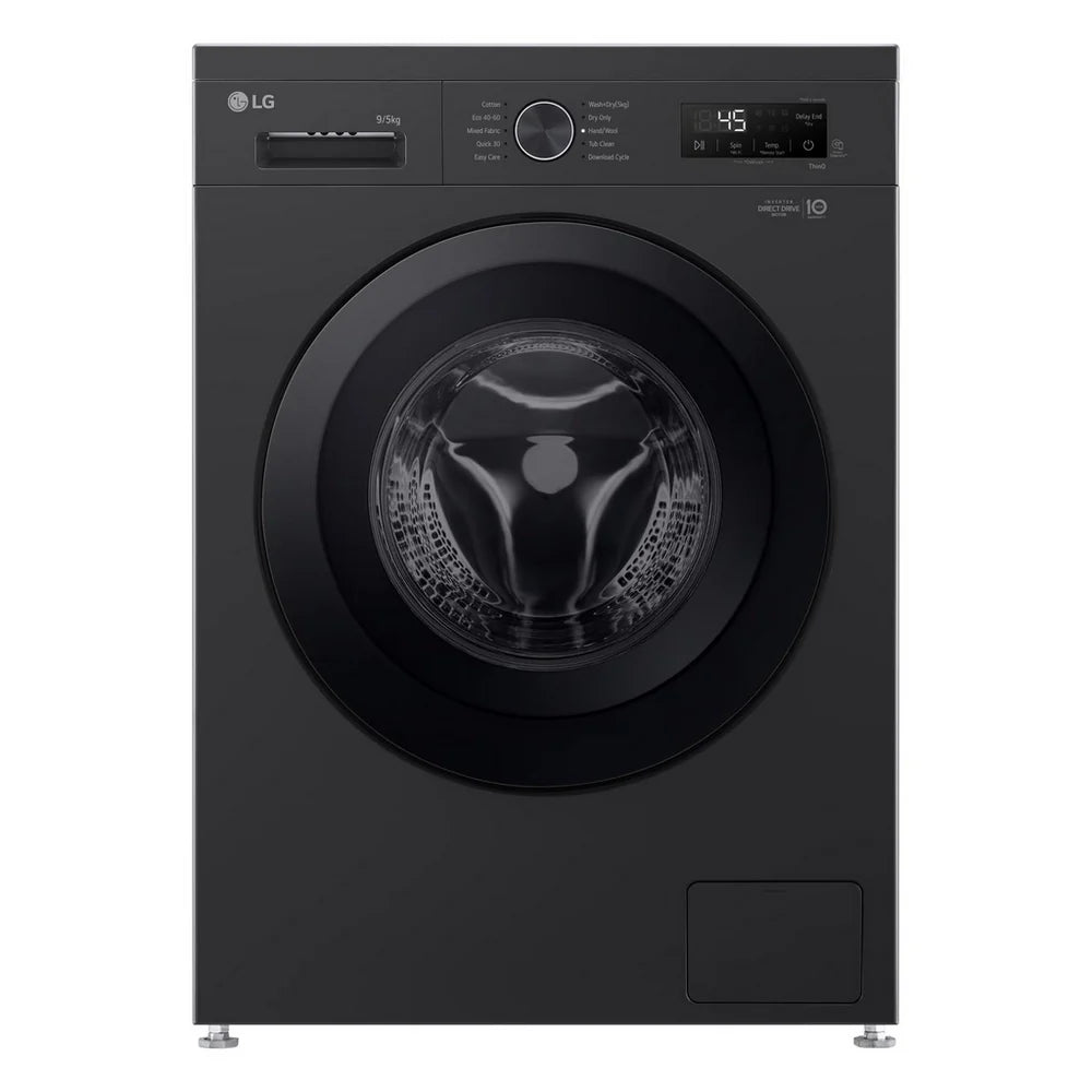 LG W4X1095NNK 9kg+5kg 1400 Spin Freestanding Washer Dryer Gloss Black