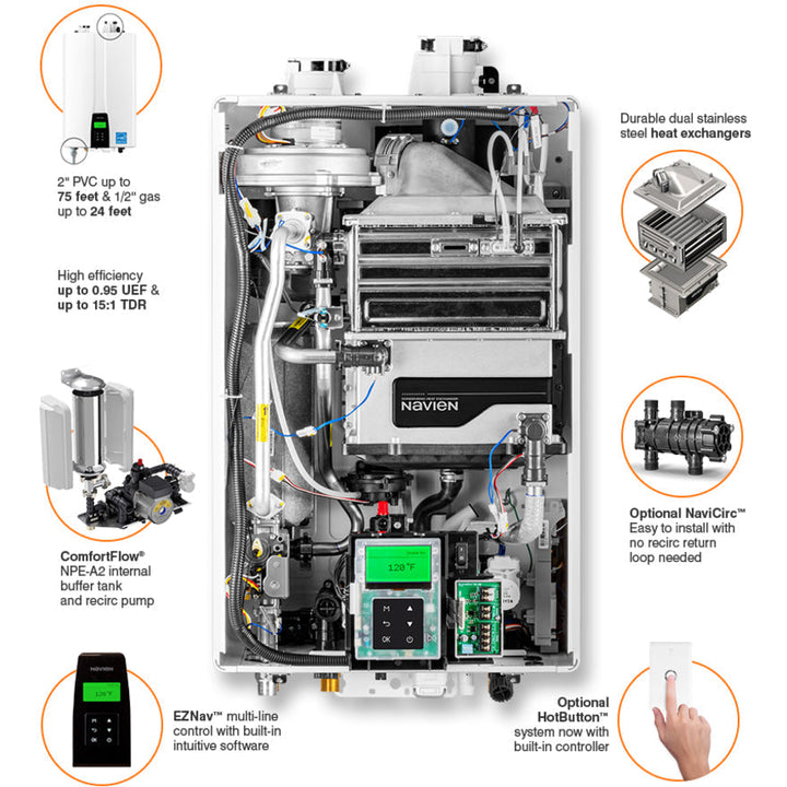 NPE-240A2 - Condensing Tankless Water Heater - 199,000 BTU