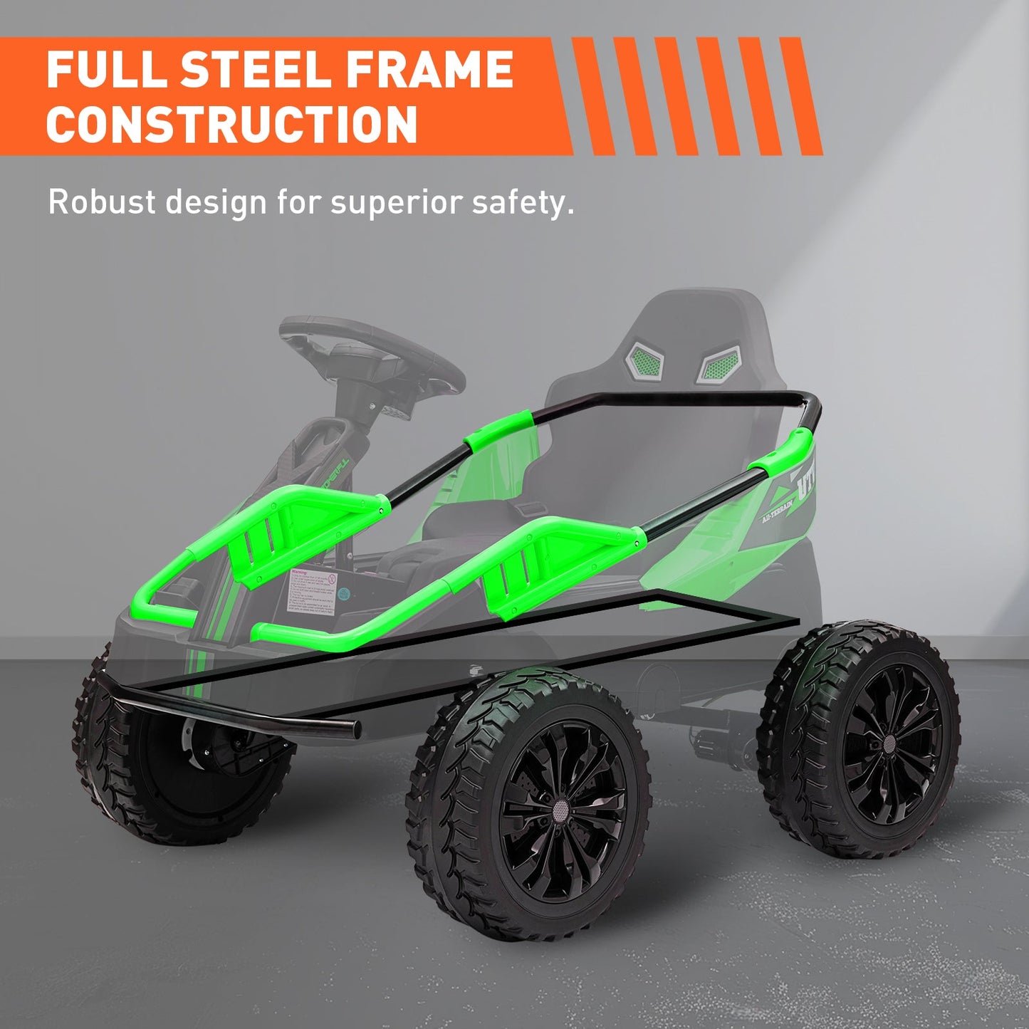 Garvee 24V Kids Electric Car with Parent Control, 200W 4x4 Ride On Toy for Big Kids, 4 Shock Absorbers, Metal Frame, 4 Wheeler ATV for Boys Girls Ages 3+, Green