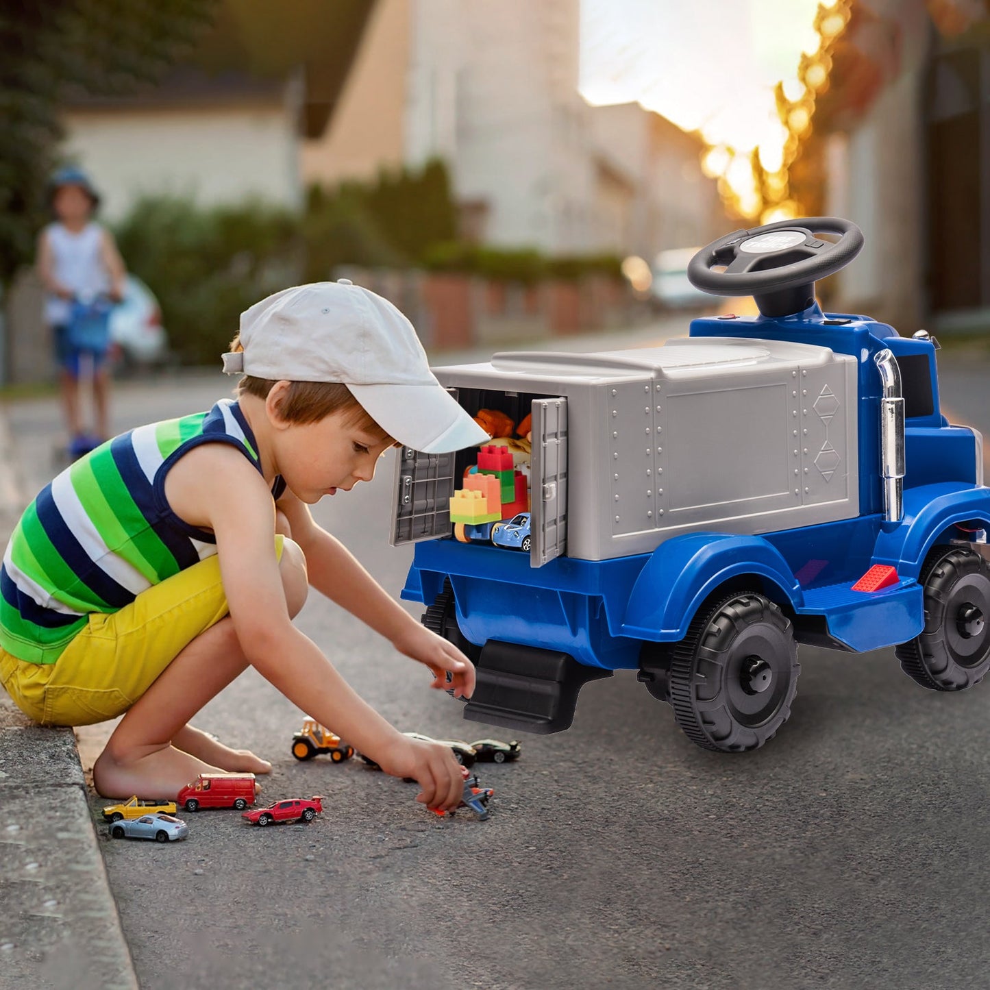 Garvee Ride - P Series: 6V Ride On Truck Toy for Kids Ages 3+ | Electric Dump Truck with Rechargeable Battery, Music & Storage | Indoor/Outdoor 4-Wheeler with Treaded Tires | Ergonomic Seat & Rubber Handle (4.5Ah)