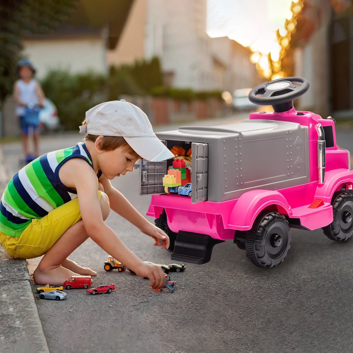 Garvee Ride - P Series: 6V Ride On Truck Toy for Kids Ages 3+ | Electric Dump Truck with Rechargeable Battery, Music & Storage | Indoor/Outdoor 4-Wheeler with Treaded Tires | Ergonomic Seat & Rubber Handle (4.5Ah)