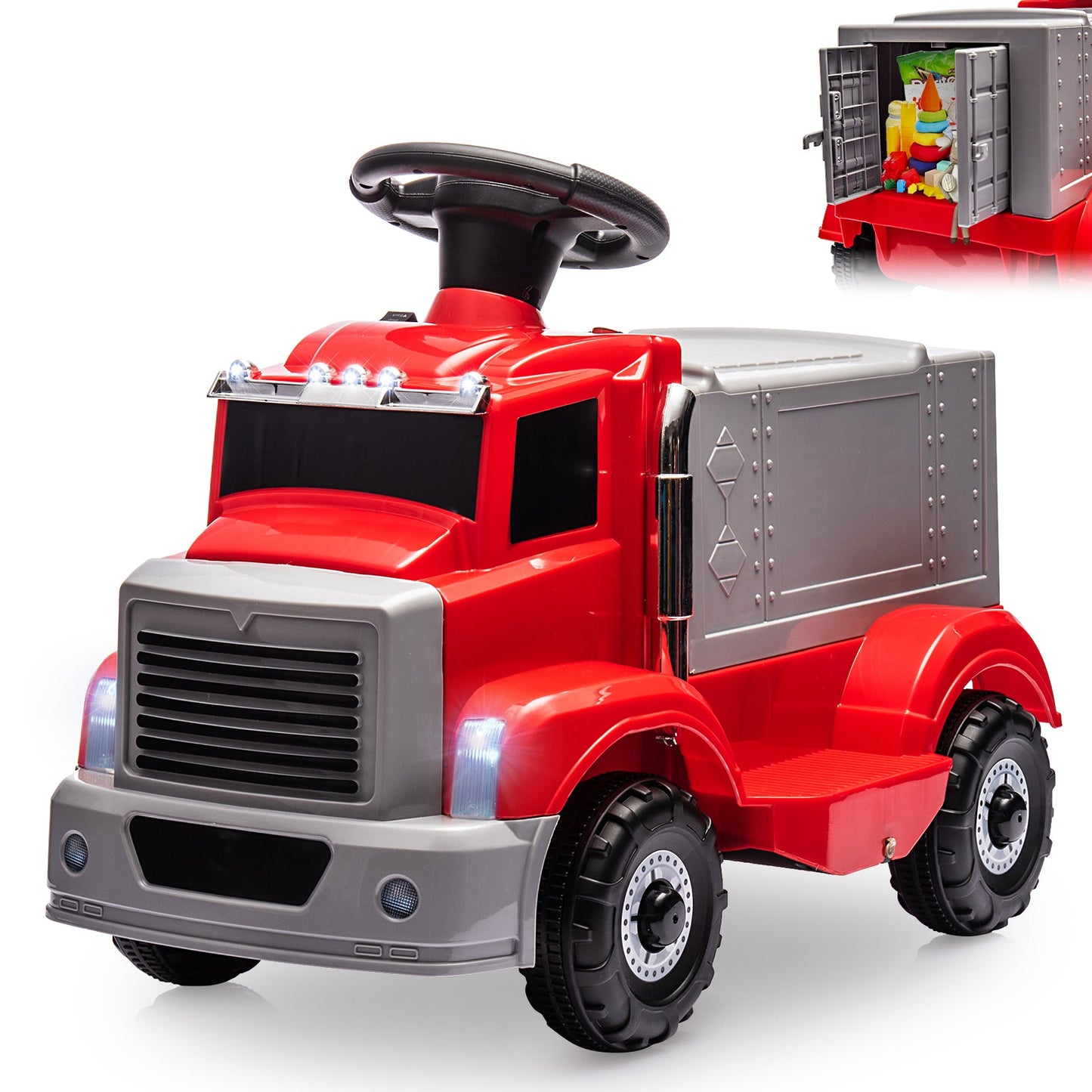 Garvee Ride - P Series: 6V Ride On Truck Toy for Kids Ages 3+ | Electric Dump Truck with Rechargeable Battery, Music & Storage | Indoor/Outdoor 4-Wheeler with Treaded Tires | Ergonomic Seat & Rubber Handle (4.5Ah)