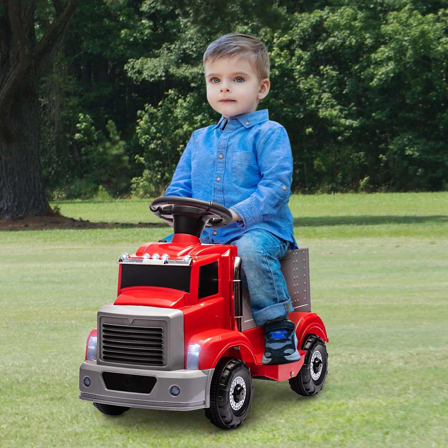 Garvee Ride - P Series: 6V Ride On Truck Toy for Kids Ages 3+ | Electric Dump Truck with Rechargeable Battery, Music & Storage | Indoor/Outdoor 4-Wheeler with Treaded Tires | Ergonomic Seat & Rubber Handle (4.5Ah)