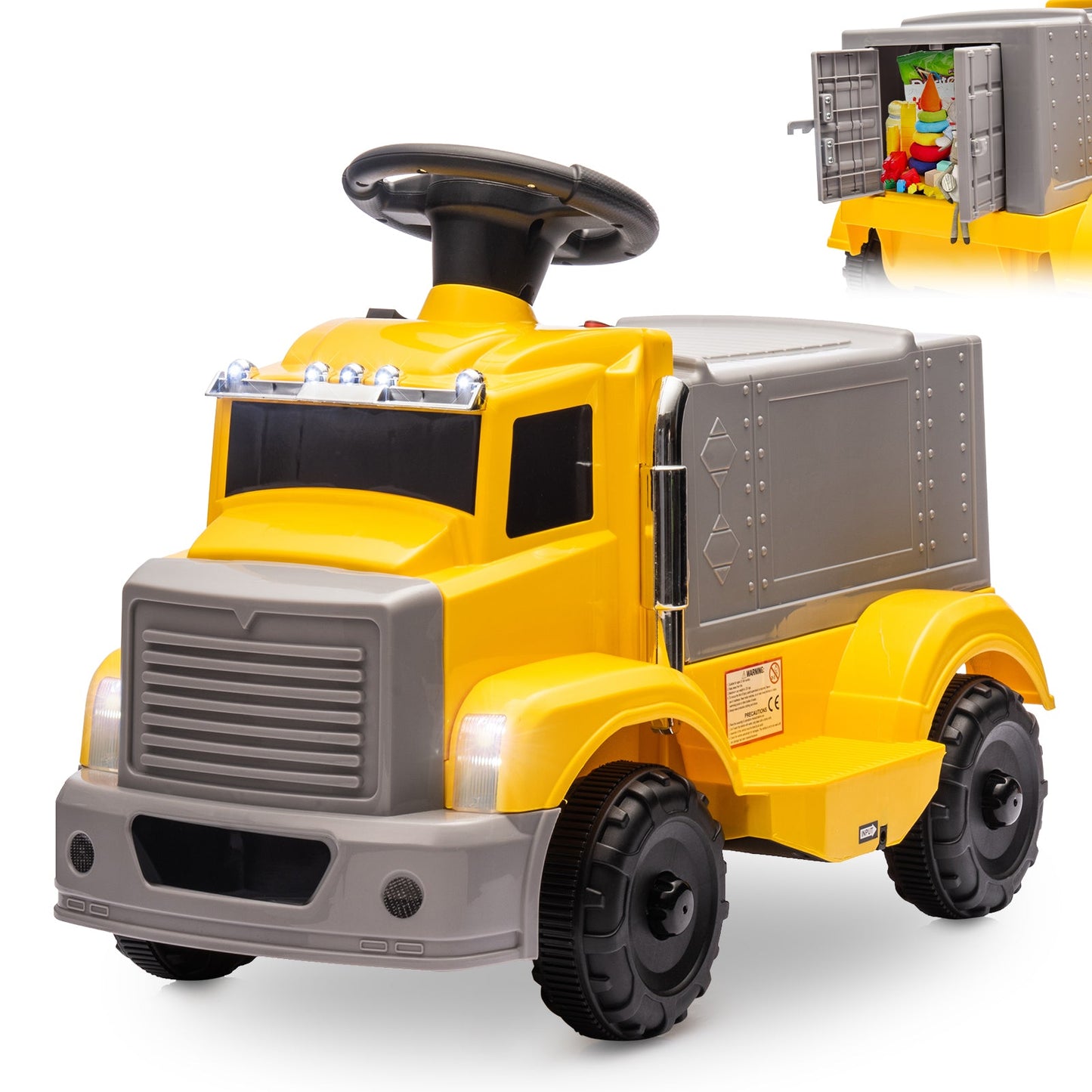 Garvee Ride - P Series: 6V Ride On Truck Toy for Kids Ages 3+ | Electric Dump Truck with Rechargeable Battery, Music & Storage | Indoor/Outdoor 4-Wheeler with Treaded Tires | Ergonomic Seat & Rubber Handle (4.5Ah)