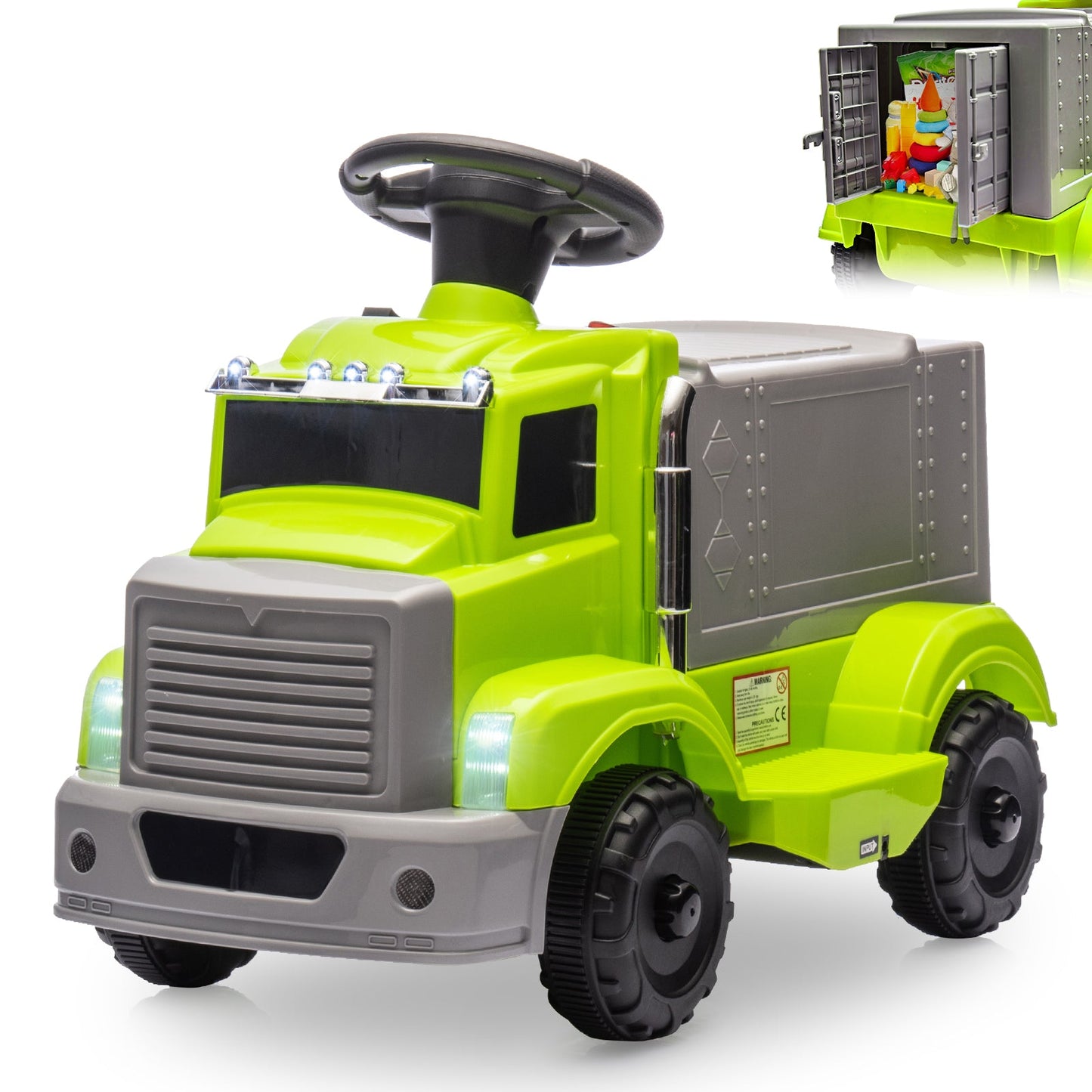 Garvee Ride - P Series: 6V Ride On Truck Toy for Kids Ages 3+ | Electric Dump Truck with Rechargeable Battery, Music & Storage | Indoor/Outdoor 4-Wheeler with Treaded Tires | Ergonomic Seat & Rubber Handle (4.5Ah)