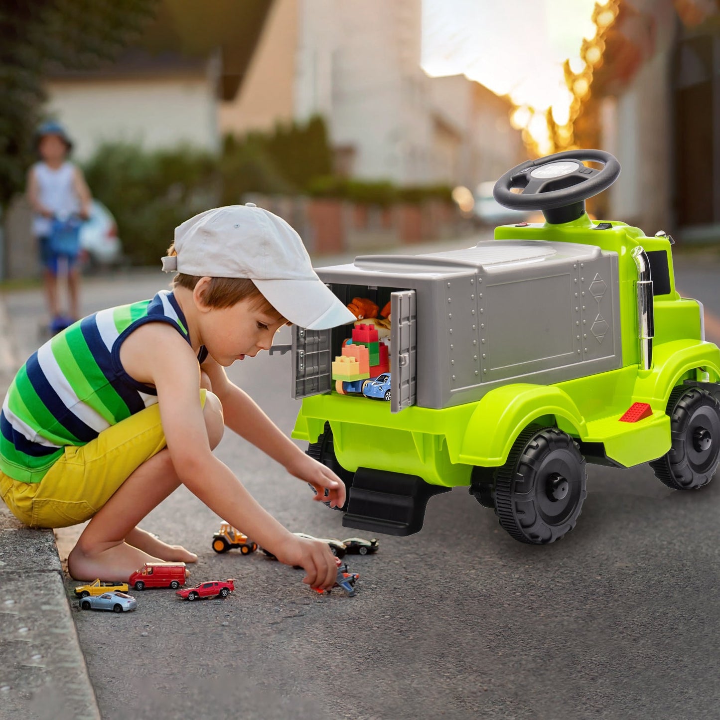 Garvee Ride - P Series: 6V Ride On Truck Toy for Kids Ages 3+ | Electric Dump Truck with Rechargeable Battery, Music & Storage | Indoor/Outdoor 4-Wheeler with Treaded Tires | Ergonomic Seat & Rubber Handle (4.5Ah)