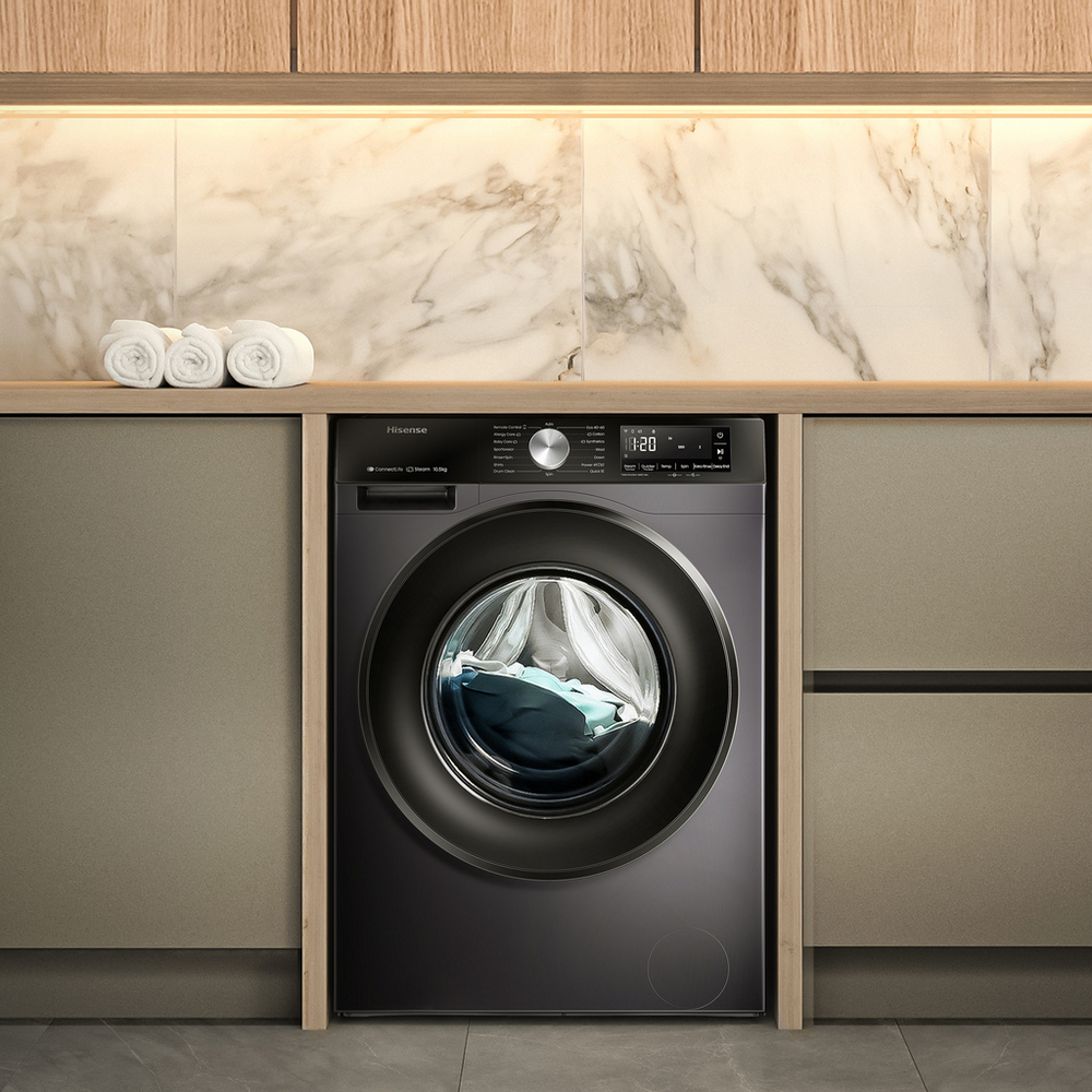 Hisense 3S Series WF3S1043BB3 10.5kg 1400 Spin WiFi-Enabled Freestanding Washing Machine Black