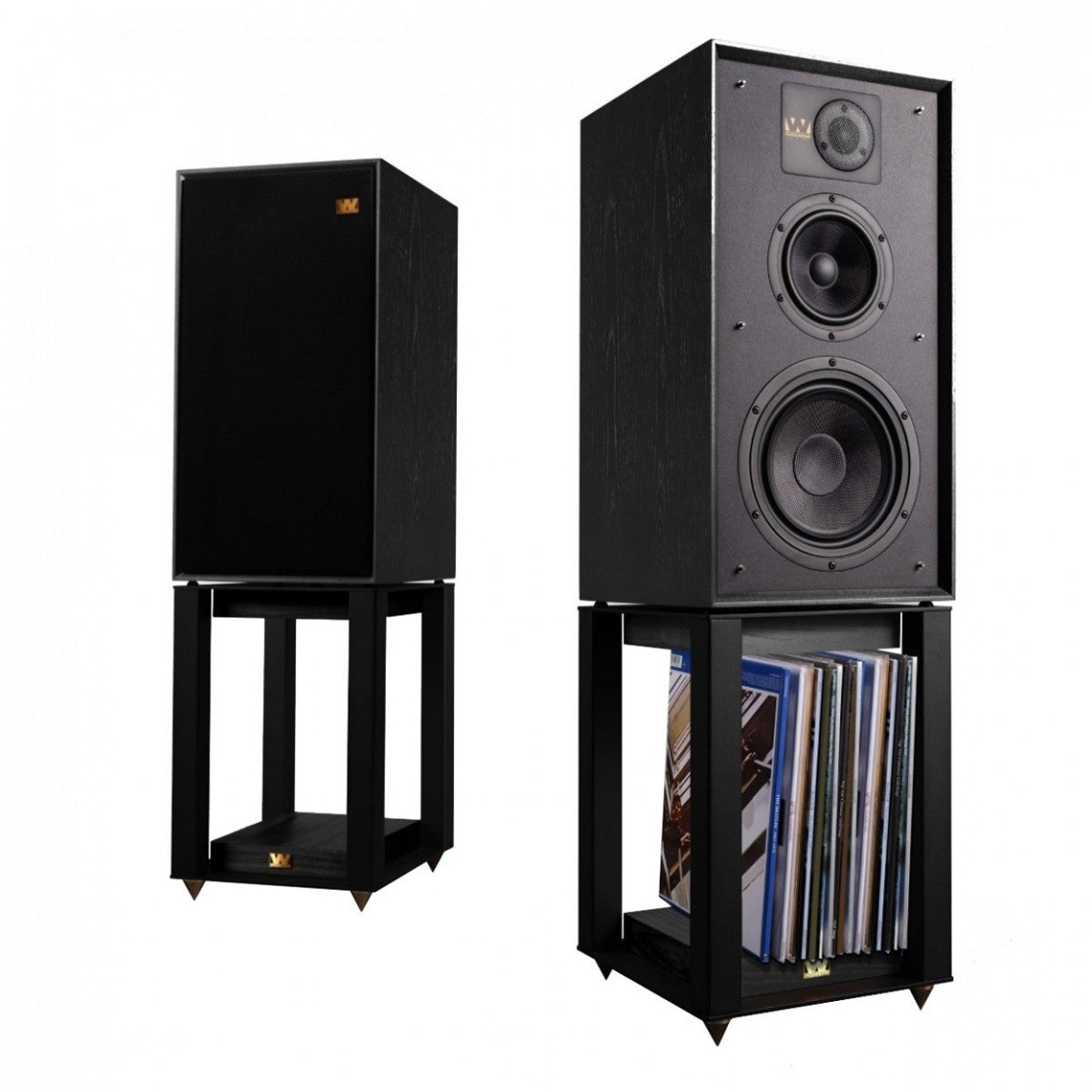 Arcam A5+ Integrated Amplifier with Wharfedale Linton Heritage Standmount Speakers with Matching Stands - Black