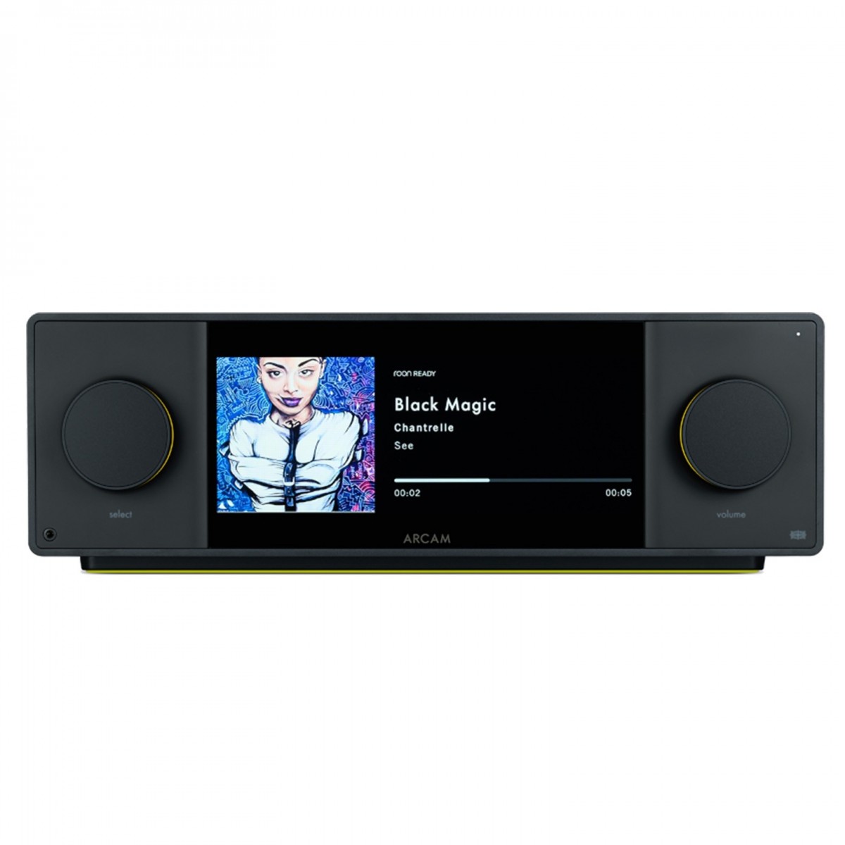 Arcam Radia SA45 Streaming Amplifier with Wharfedale Linton Heritage Standmount Speakers with Matching Stands - Black