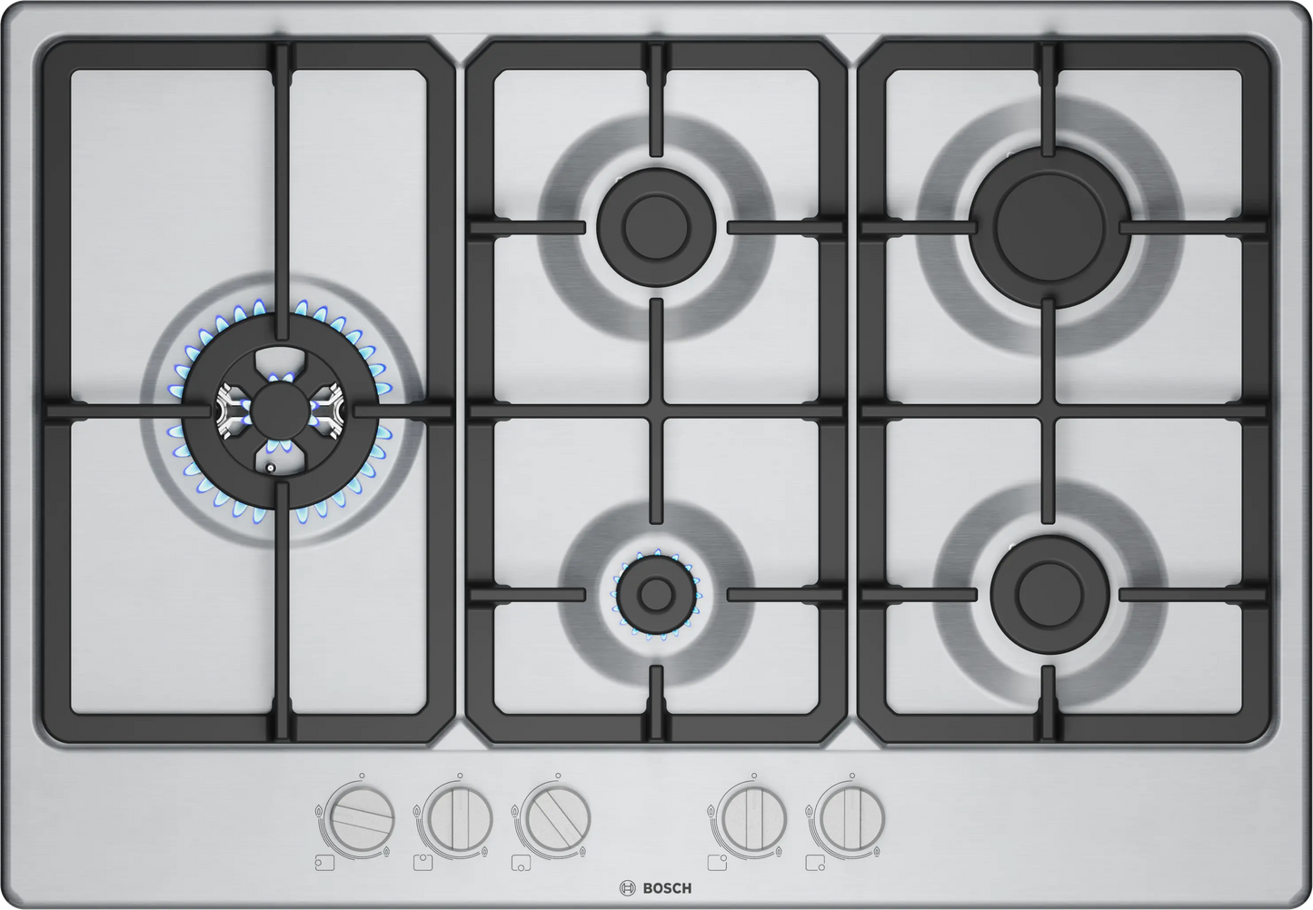 Bosch Series 4 PGM7B5K90 75cm Gas Hob Stainless Steel