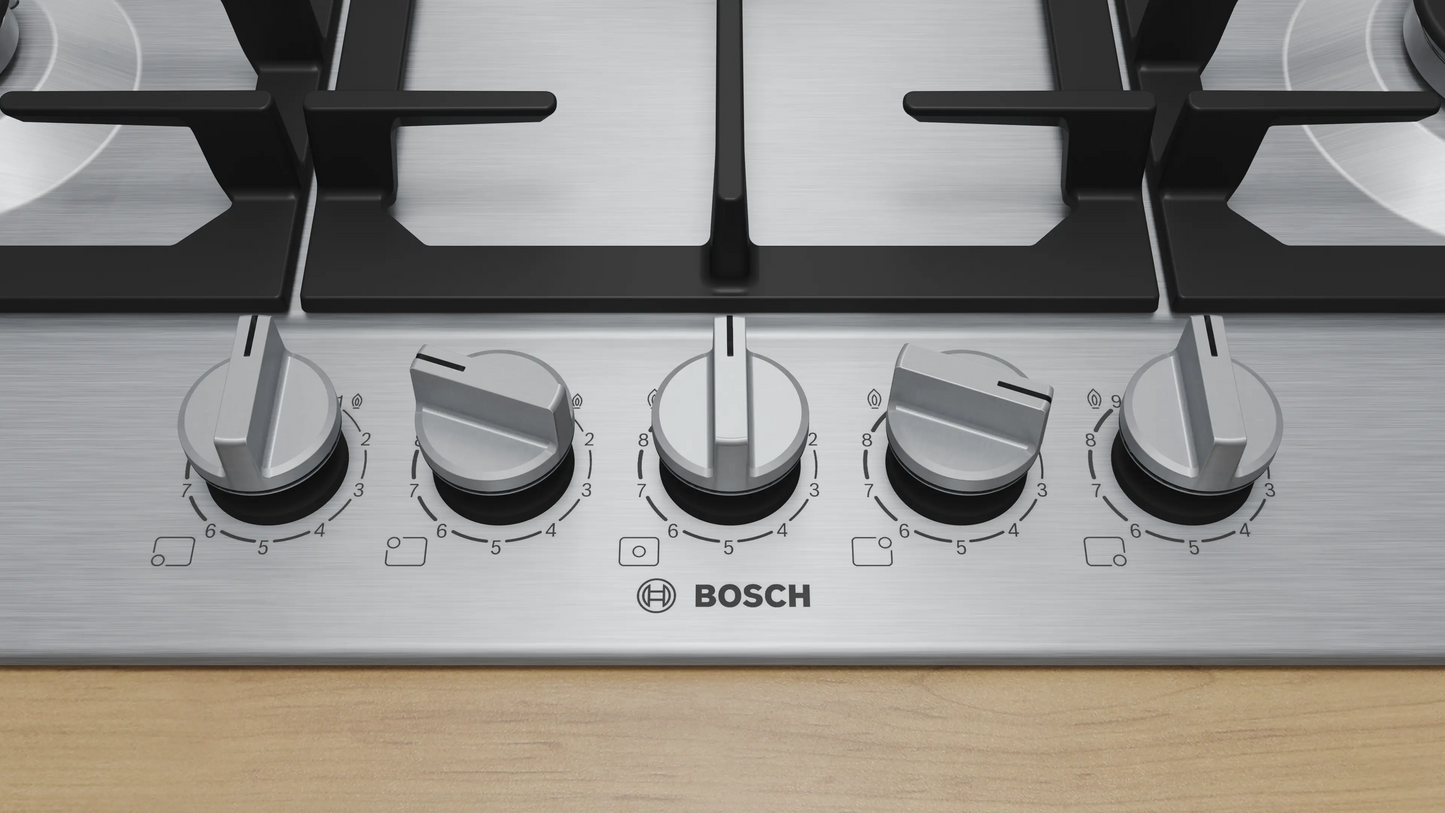 Bosch Series 6 PCQ7A5I90 75cm Gas Hob Stainless Steel