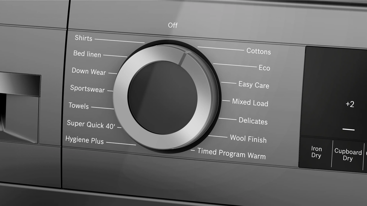 Bosch Series 6 WQG245R2GB 9kg Freestanding Heat Pump Tumble Dryer Grey