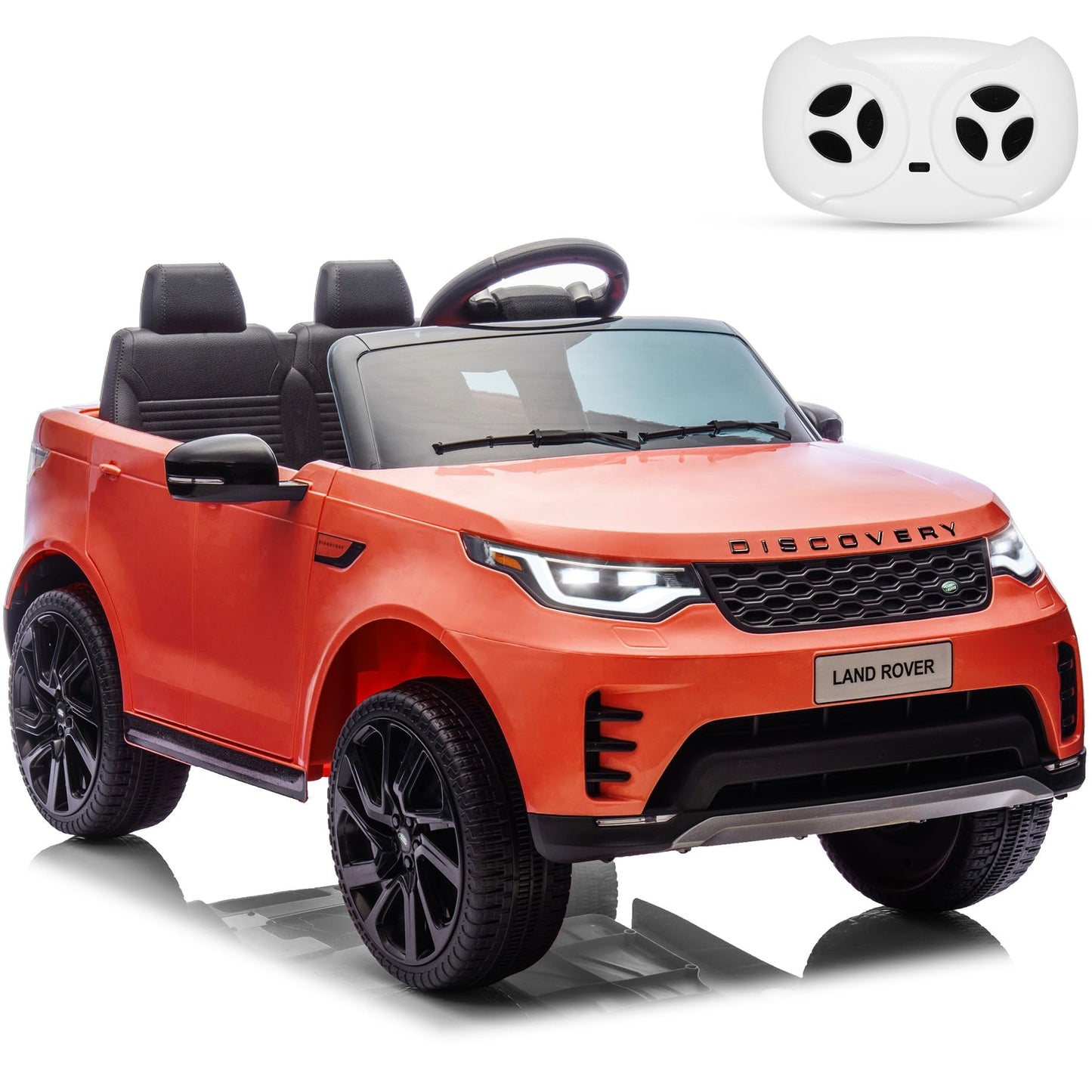 Garvee Ride P Series 12V Kids Ride On Car Land Rover Style Dual Motors 3 Speed Modes 4.5Ah Battery Safety Seatbelt Remote Control Black Outdoor Play - Red